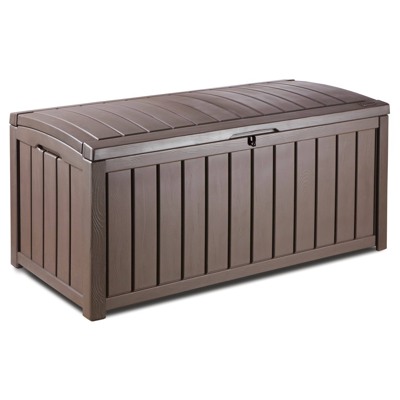 Keter Glenwood Outdoor Plastic Deck Storage Box 101 Gal Brown