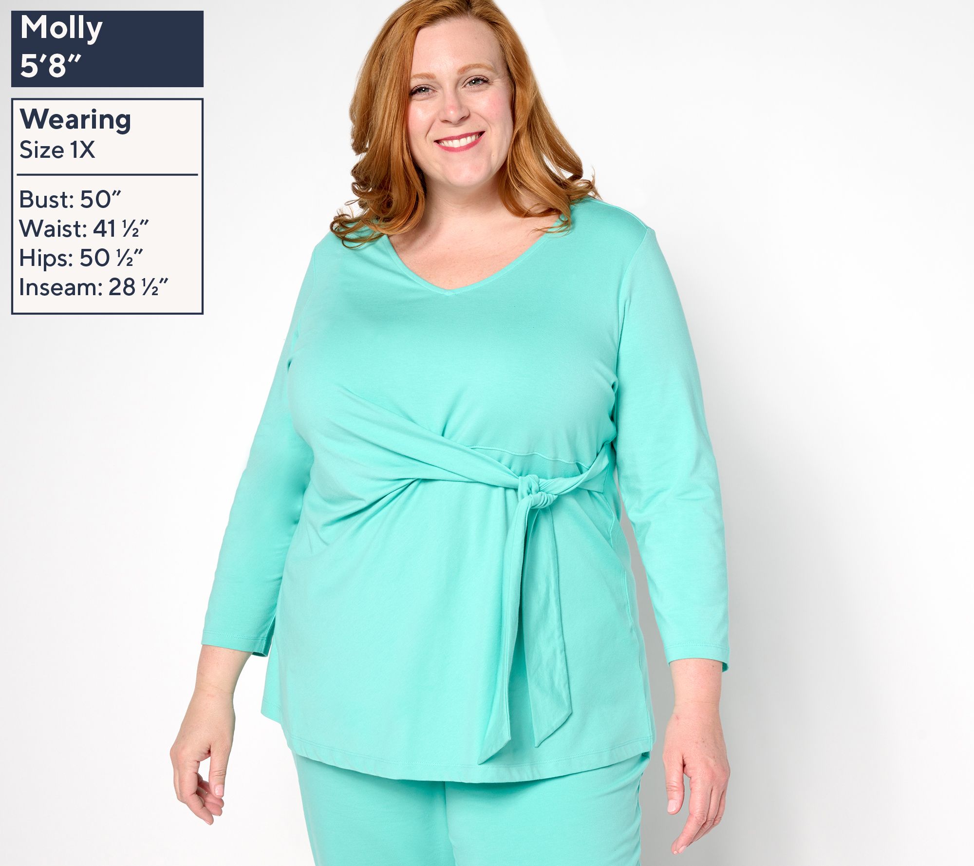 Denim & Co. Beach Jersey Regular Bracelet Sleeve Tunic with Tie