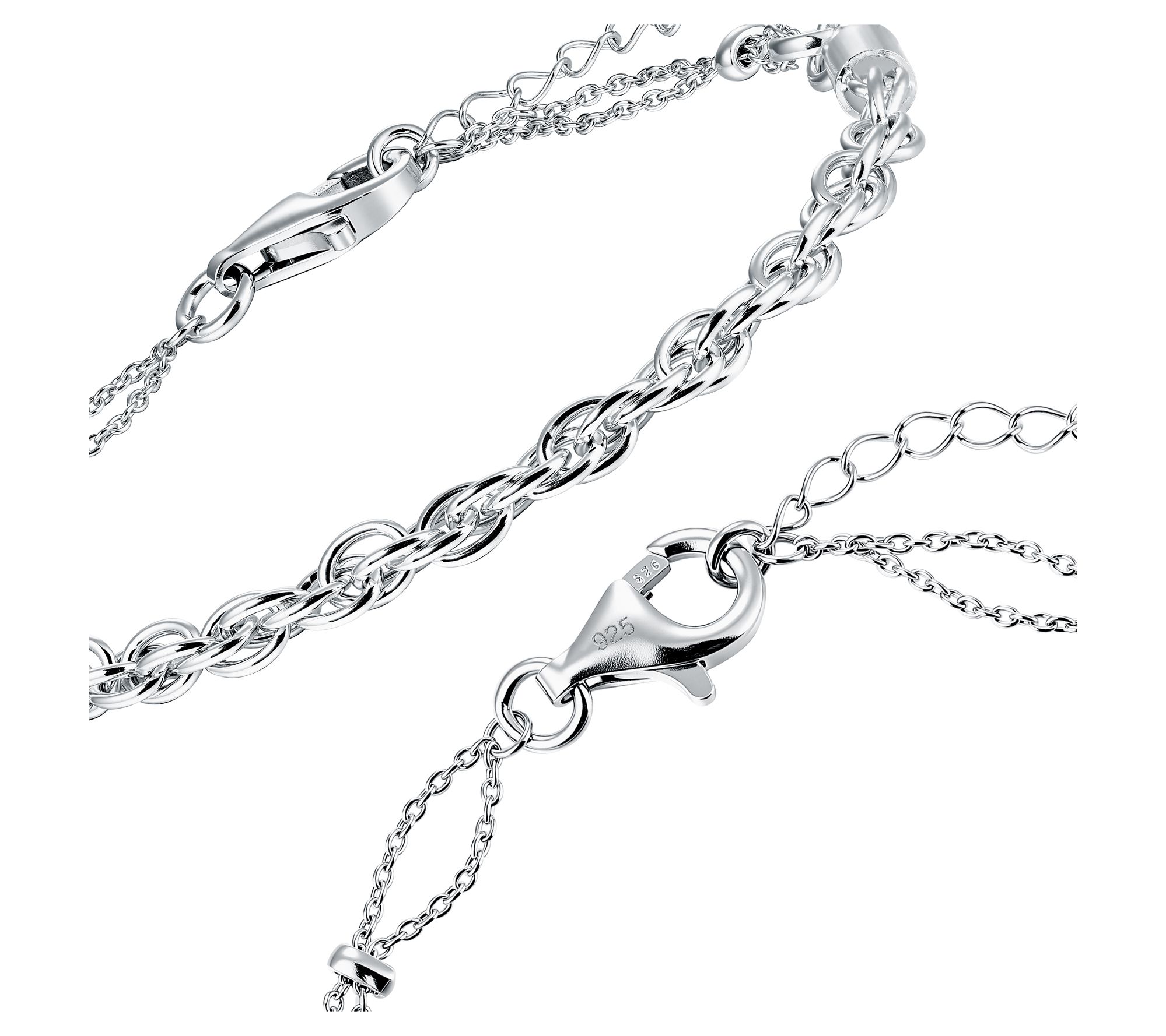 Silver Style Twisted Oval link Chain Bracelet,Sterling Silver