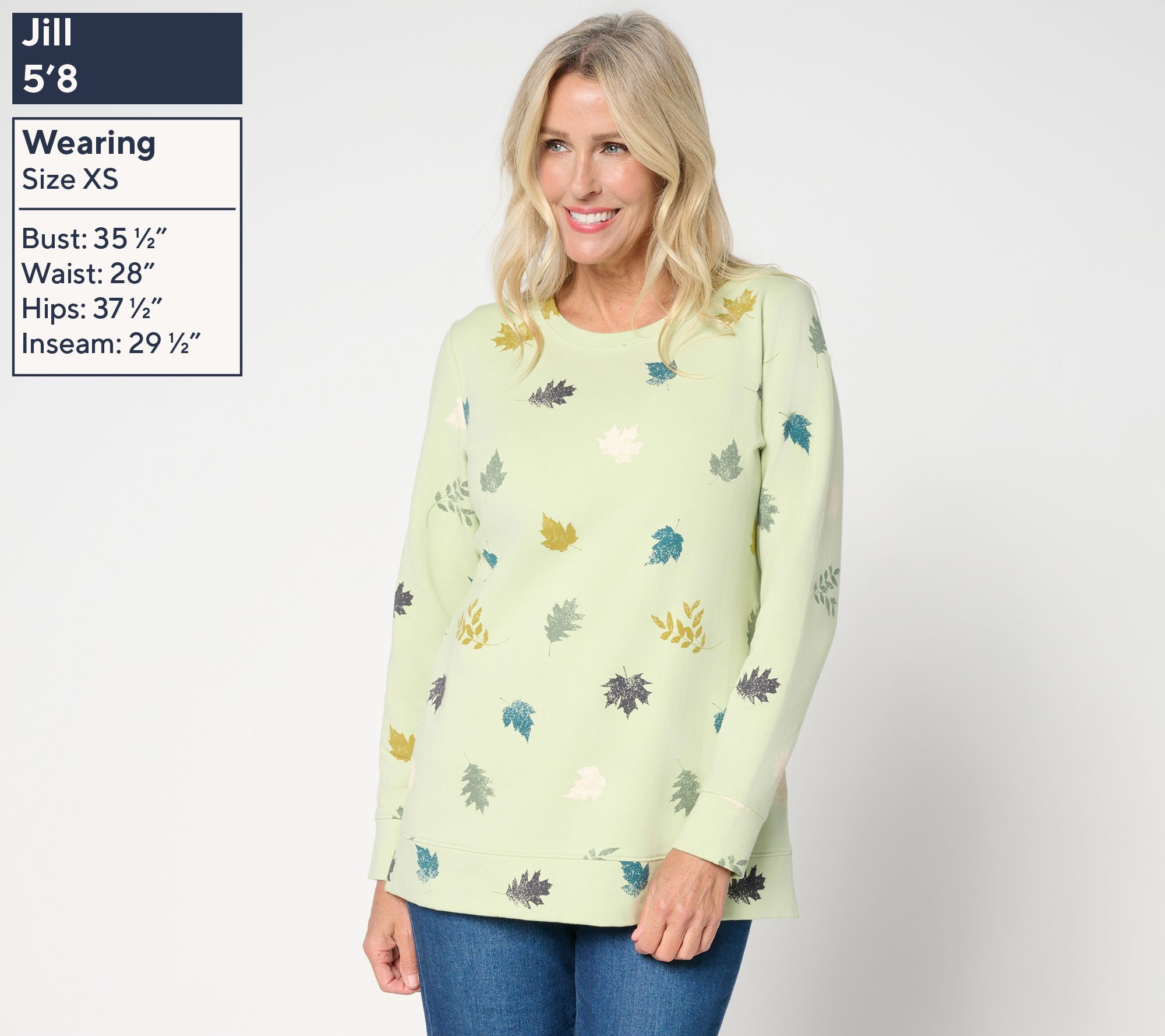 Denim & Co. Regular Printed Fall French Terry Tunic