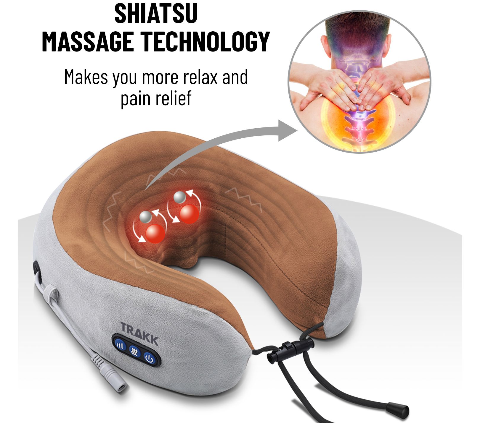 TRAKK Wireless Neck Massage Pillow