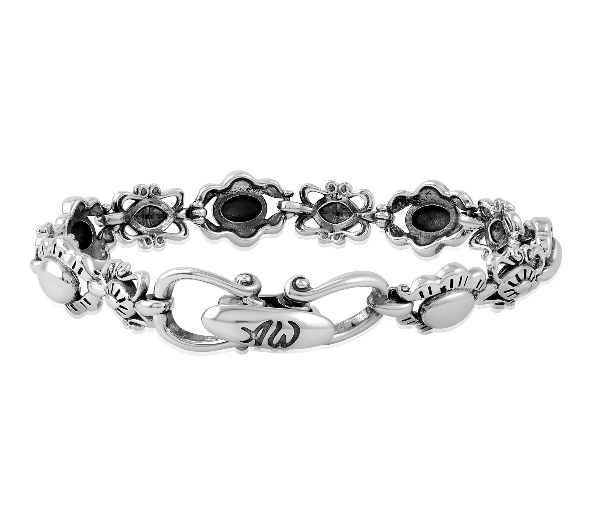 American West Sterling Silver Concha Link Bracelet