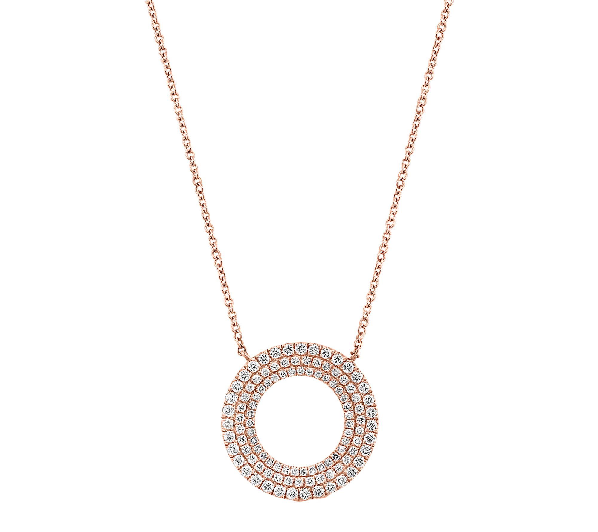 Effy Circle Diamond Necklace, 14K Rose Gold