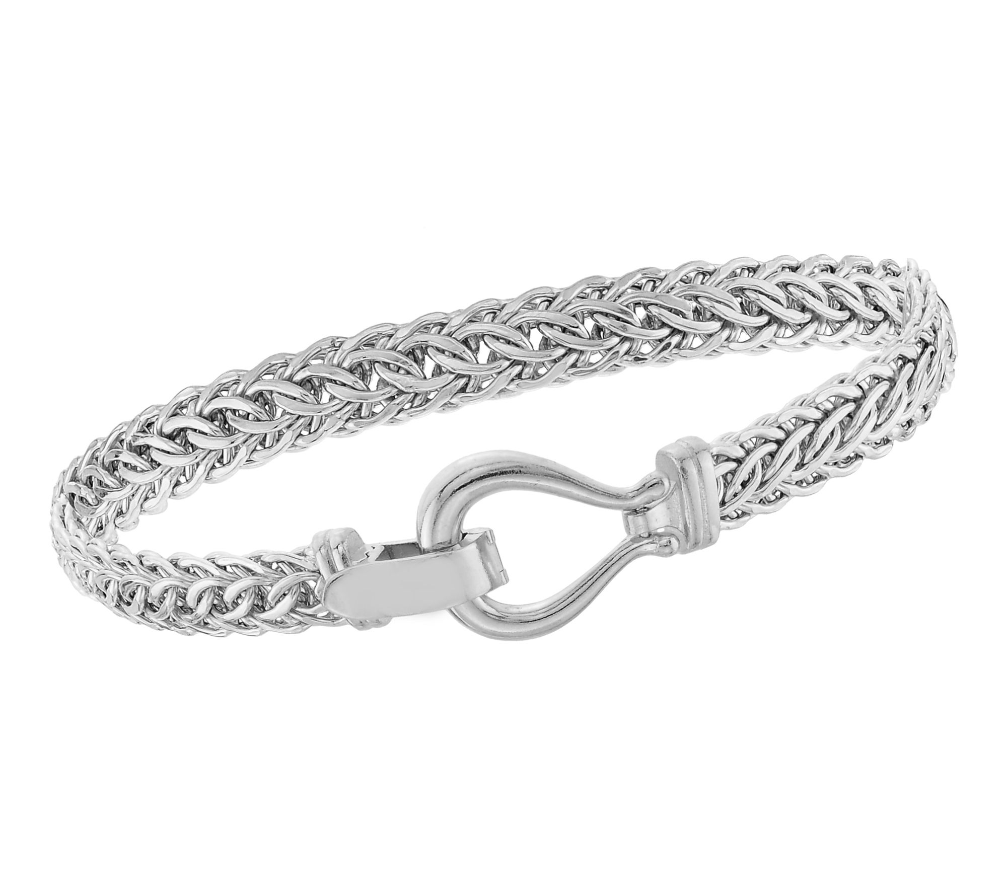 Silver Style Cestina Link Buckle Clasp Bracelet, Sterling