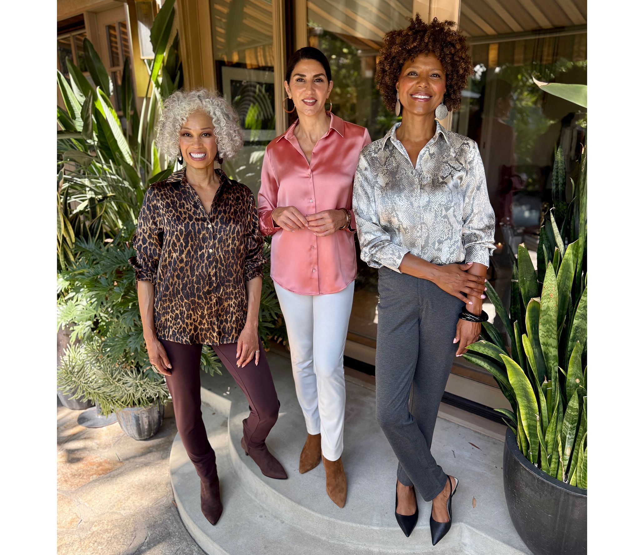 BEAUTIFUL by Lawrence Zarian The Joy Satin Button-Front Blouse