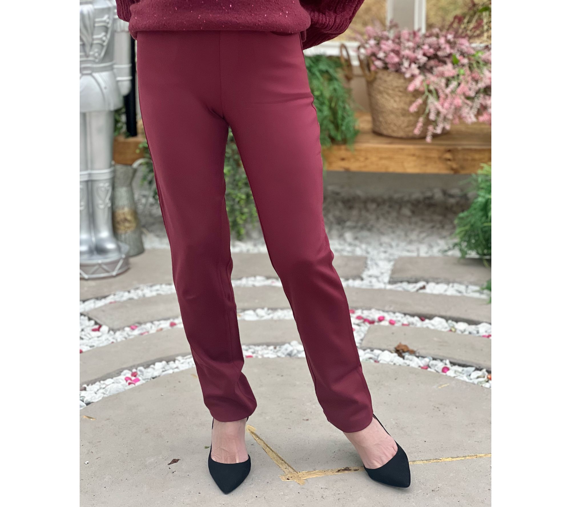 Belle by Kim Gravel Petite Perfect Ponte Straight Leg Pant