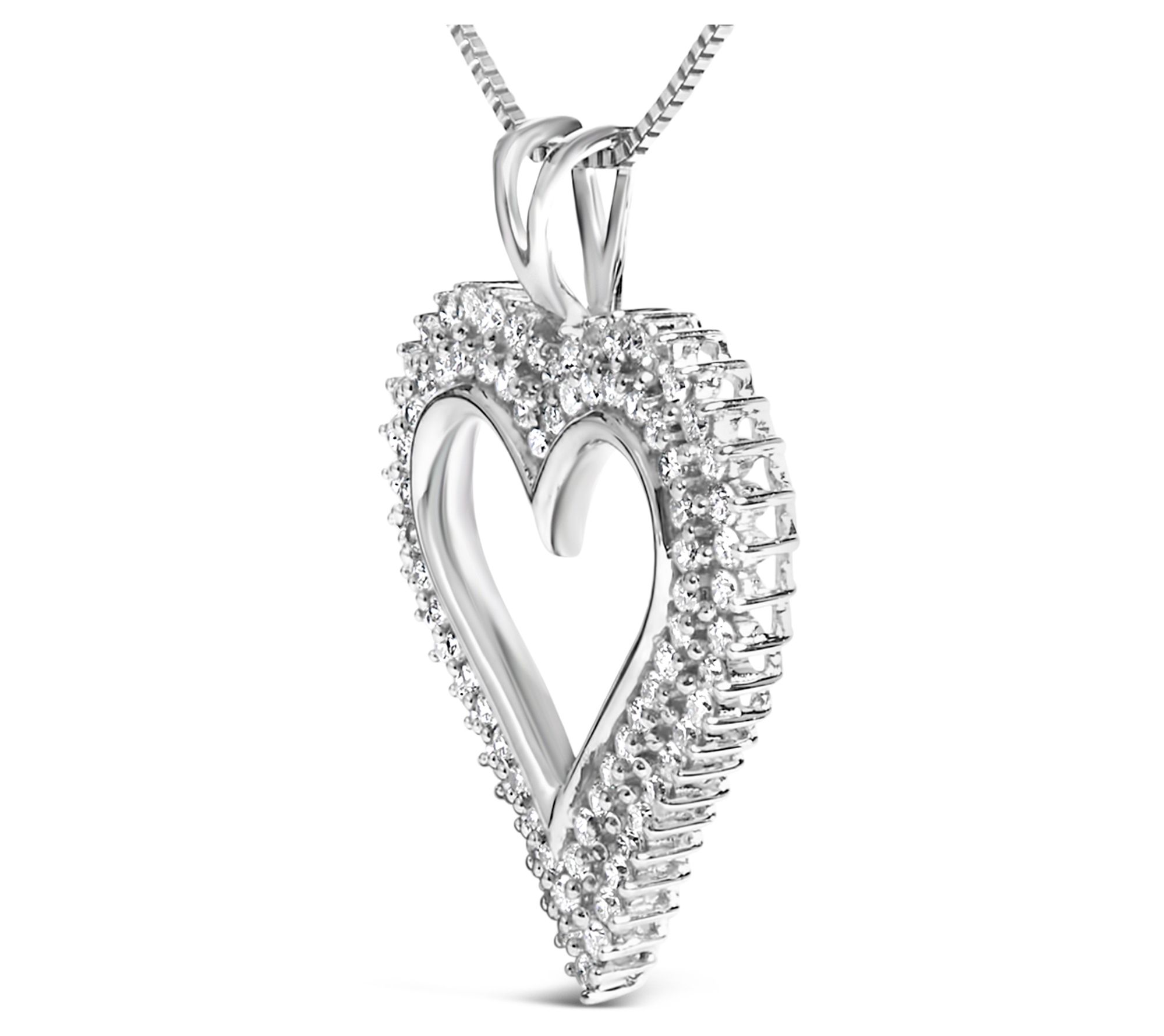 Haus of Brilliance Lab-Grown Diamond Heart Necklace, Sterling
