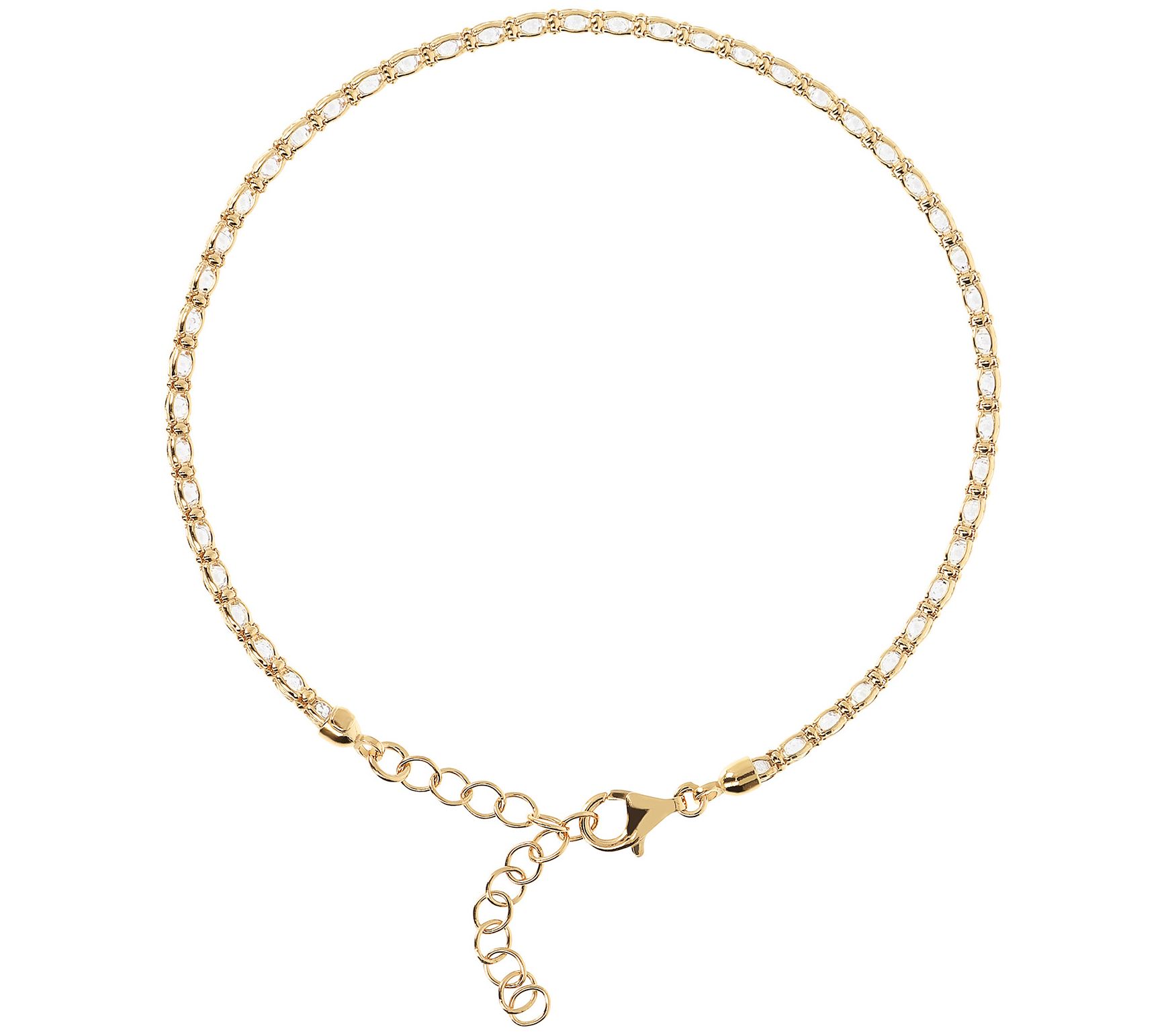 Diamonique 6.70 cttw Sterling Caged Tennis Ank le Bracelet