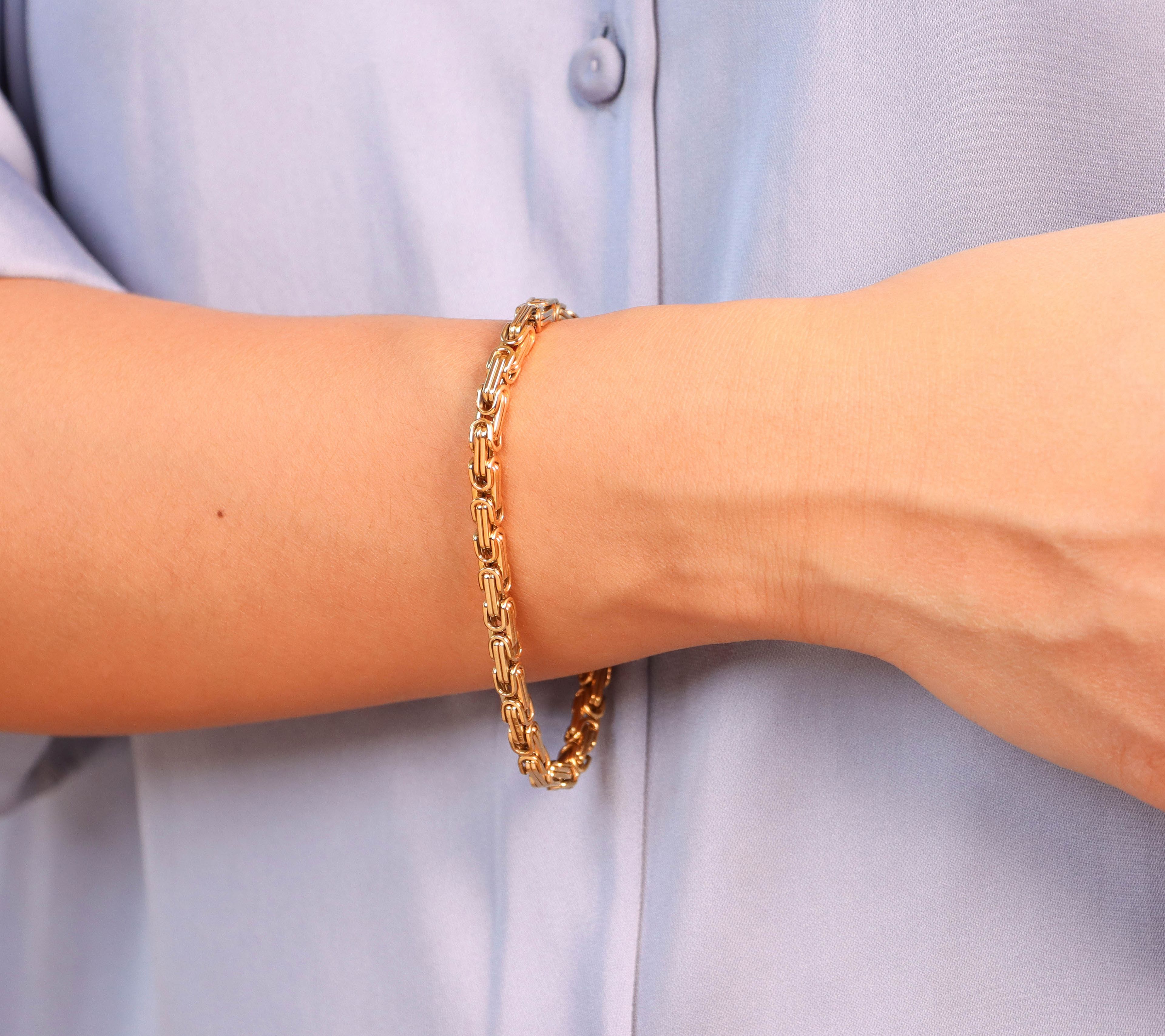 Steel By Design Goldtone Byzantine Bracelet