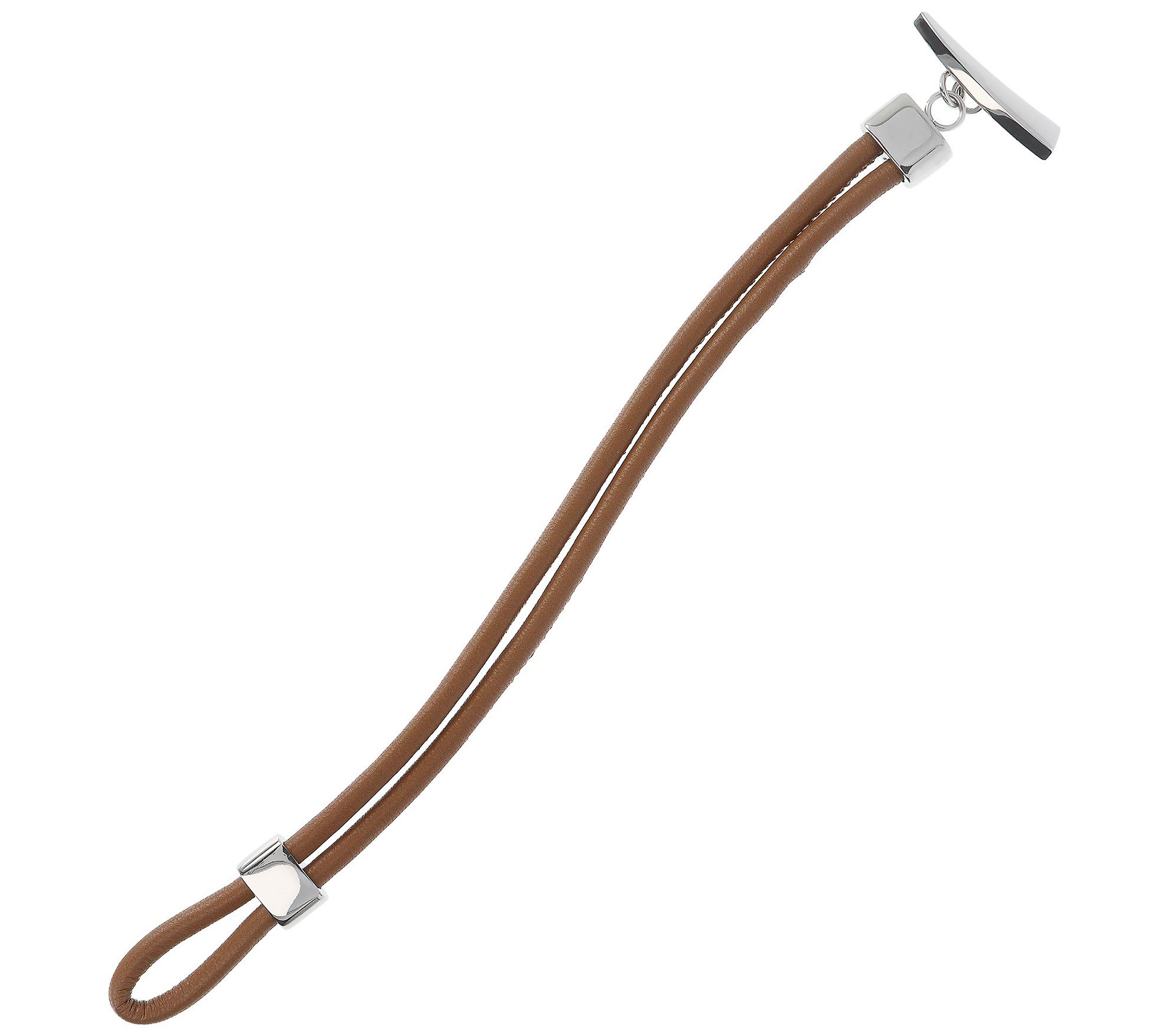 Steel by Design Men's Double-Strand Leather Bracelet