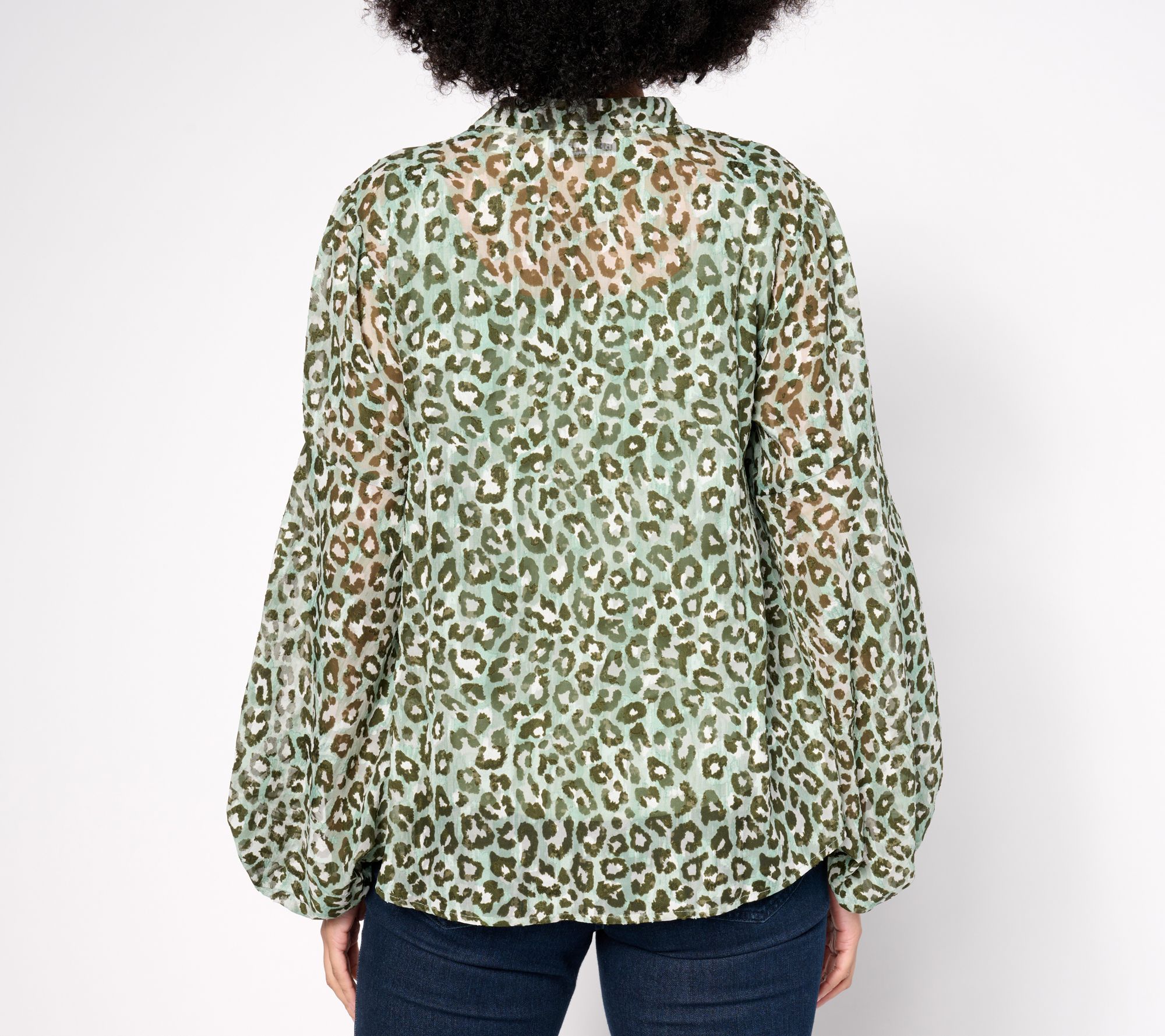 BEAUTIFUL by Lawrence Zarian Printed Textured Blouse with Knit Tank