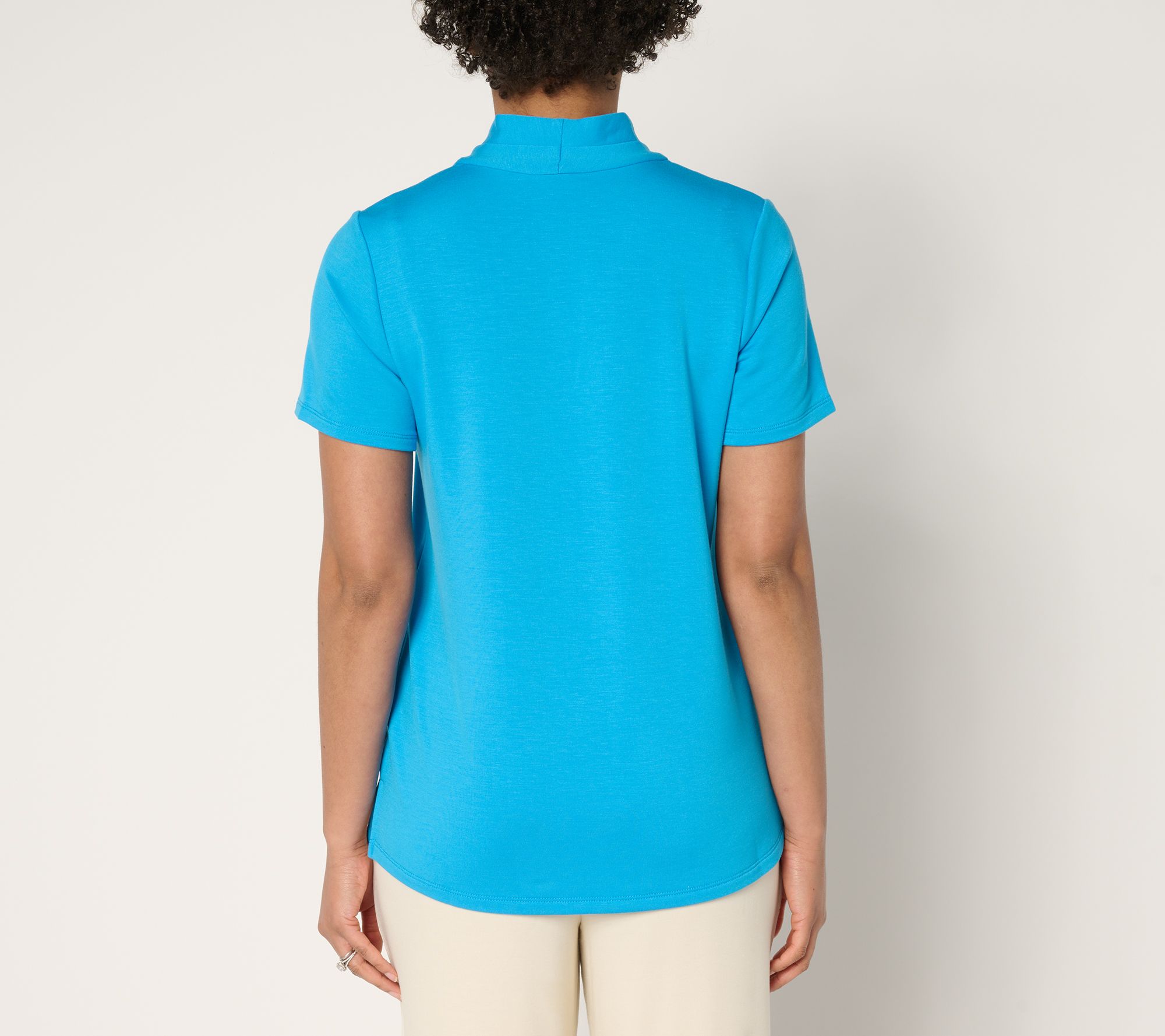 Brandis Dress Out Loud Acquitted Knit High V-Neck Short Slv Top