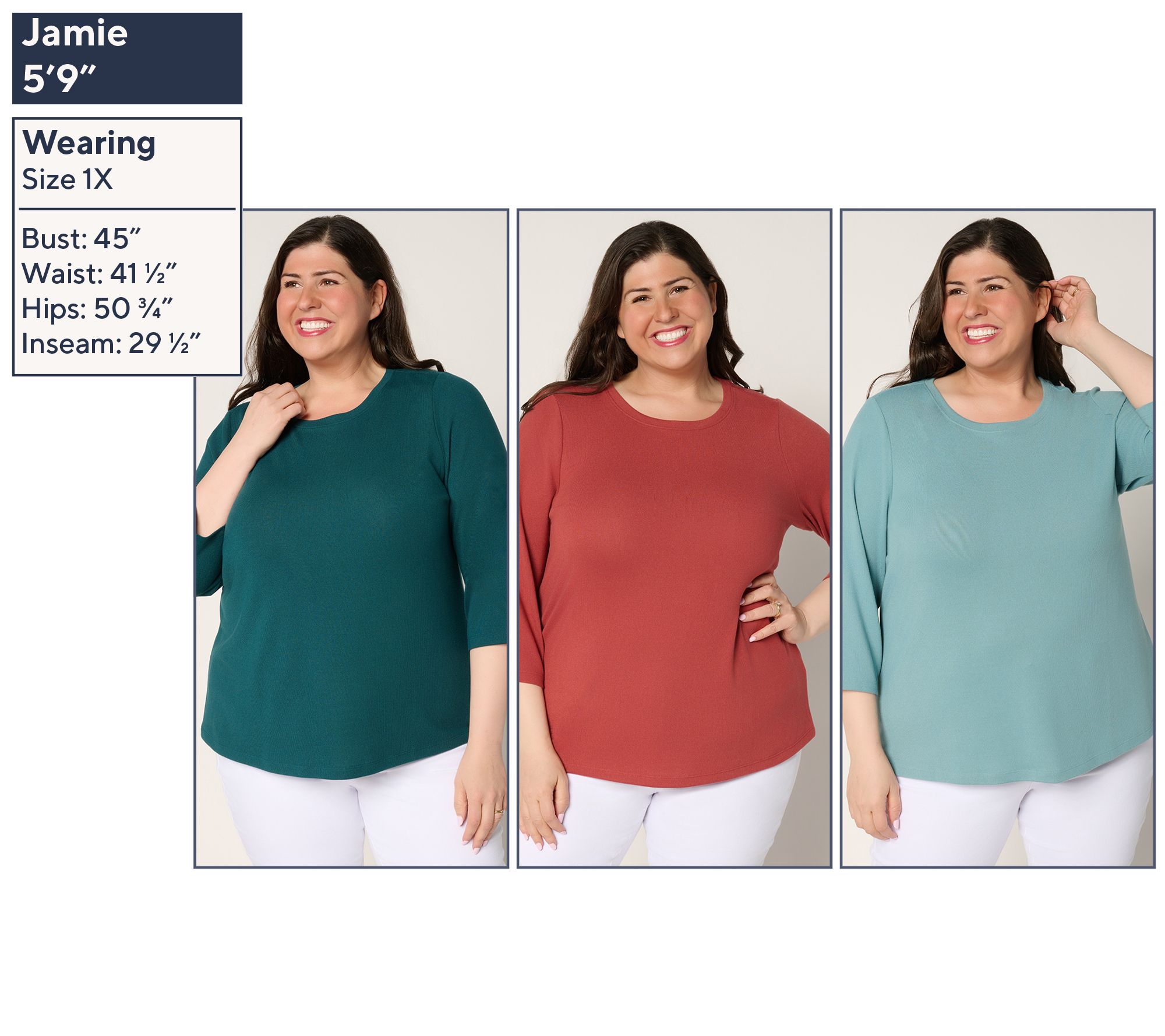 Denim & Co. Essentials Heavenly Jersey 3-Pack Round Neck Tops