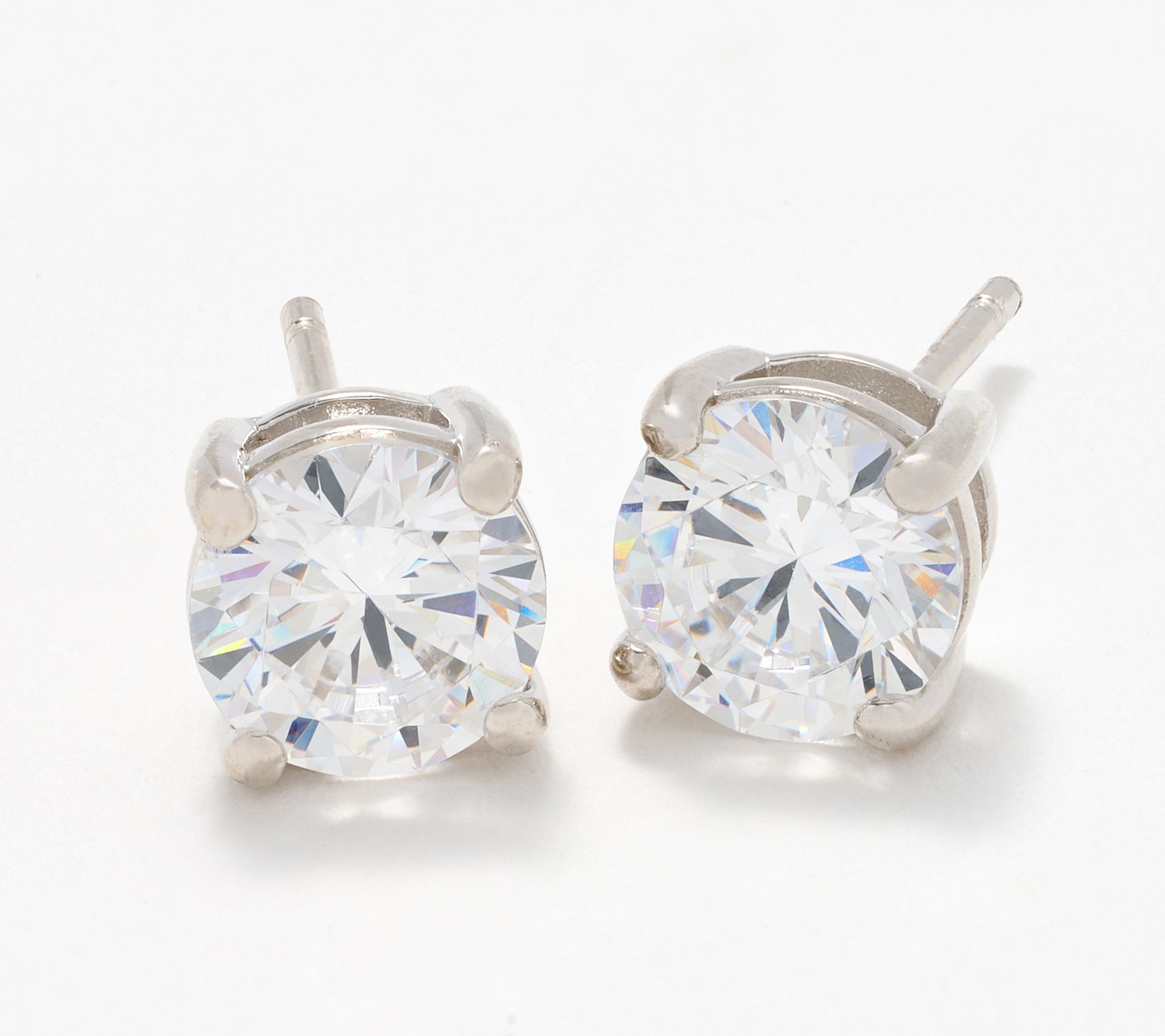 Diamonique Classics 2cttw Stud Earrings, Sterling Silver