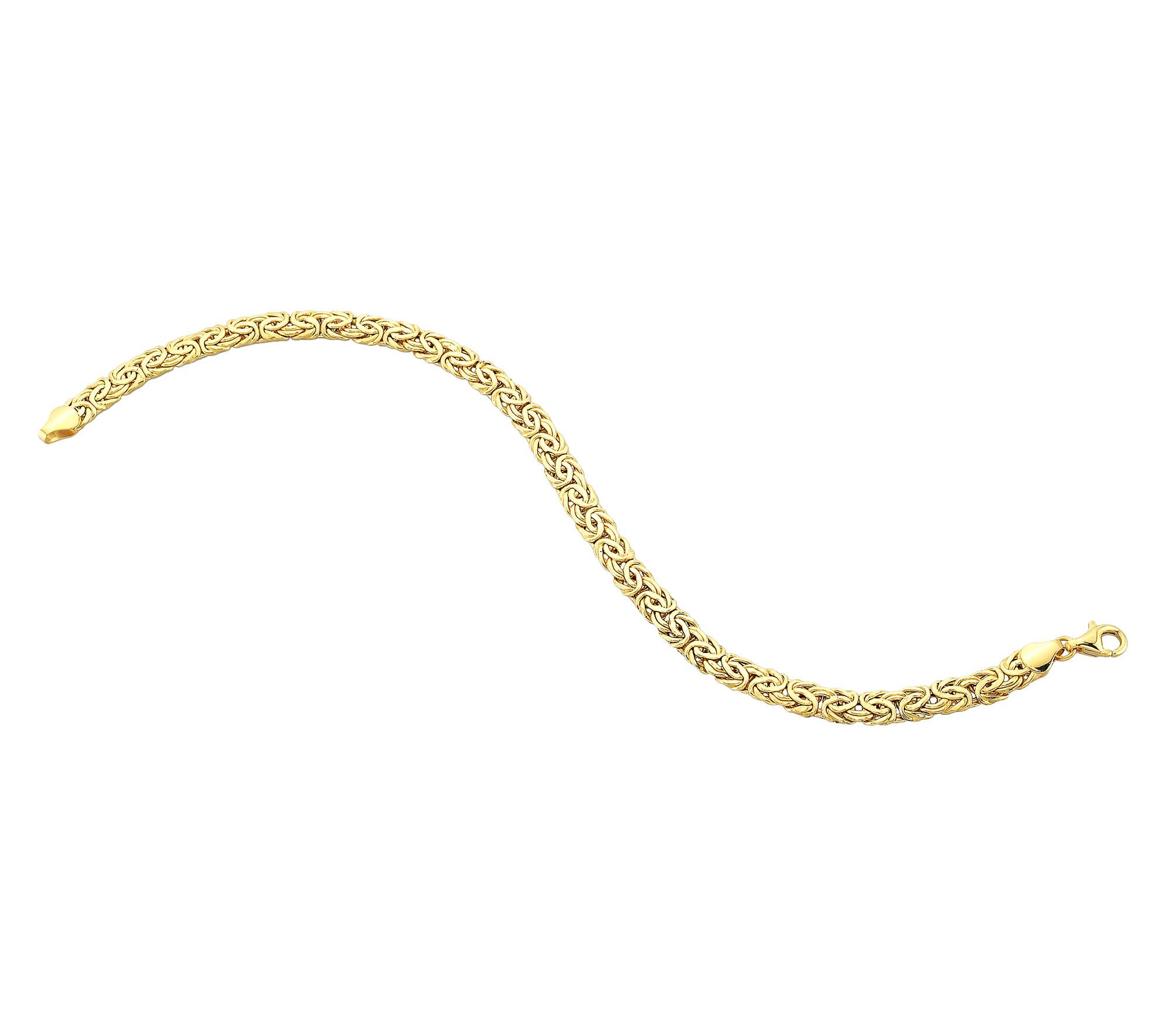 Adorna 14K Gold 5mm Polished Byzantine Chain Bracelet