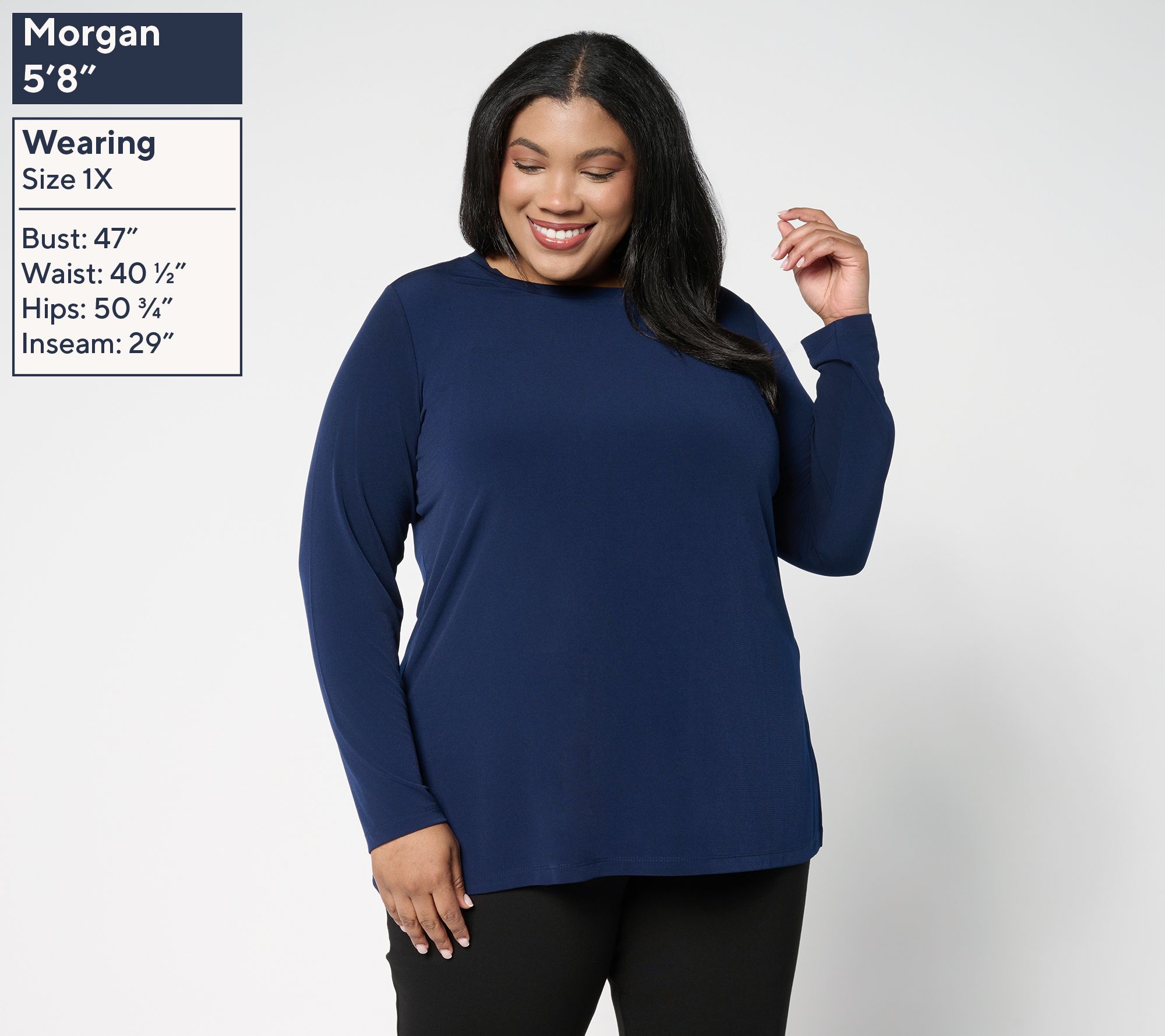 Susan Graver Essentials Liquid Knit Crew Neck Top