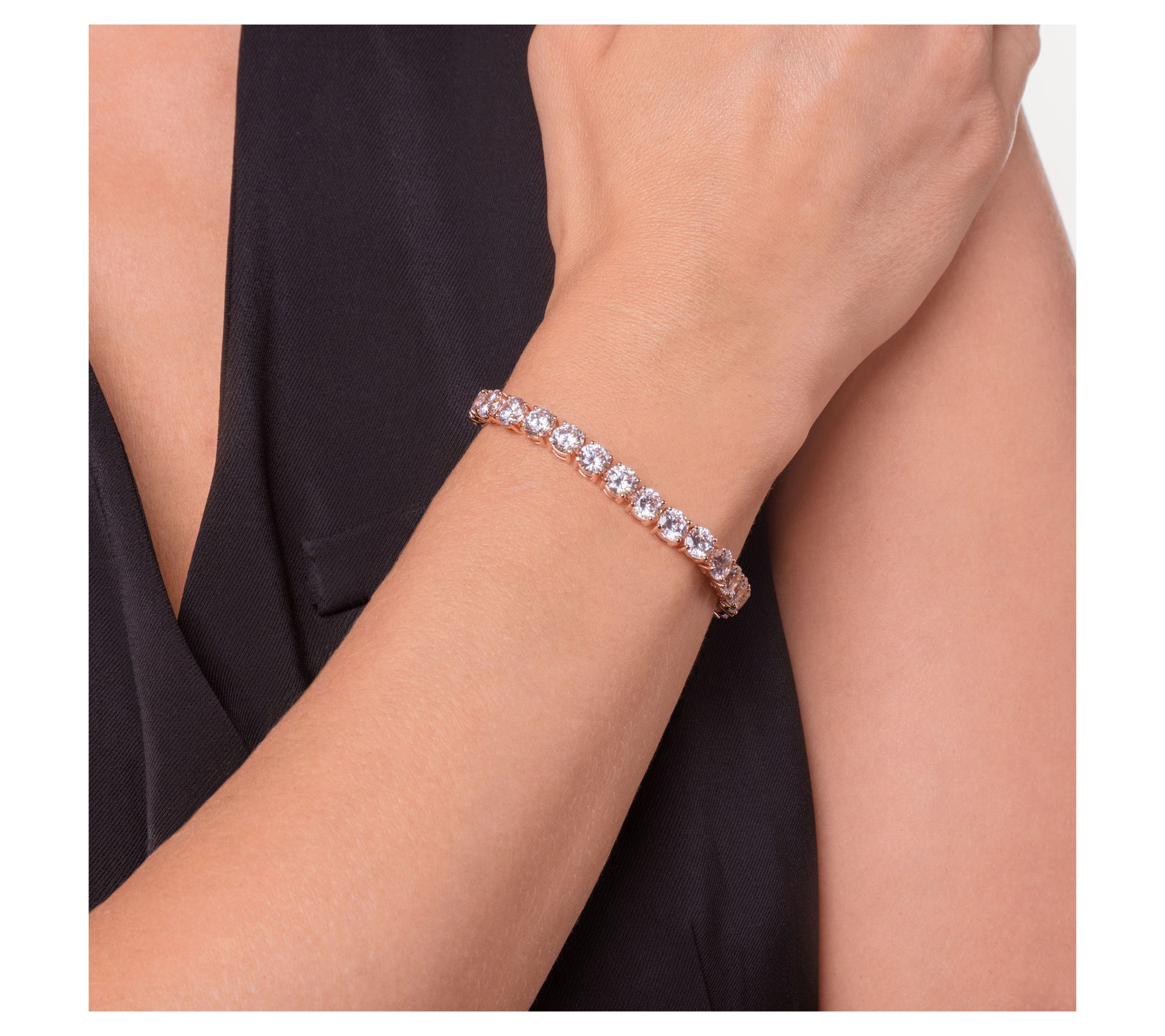 Diamonique 39.15 cttw Tennis Bracelet, Sterling Silver