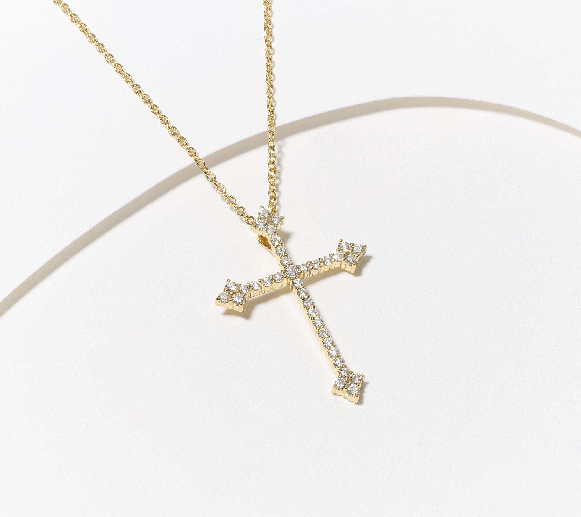 Fire Light Lab Grown Diamond 0.50 cttw Cross Necklace, Sterl