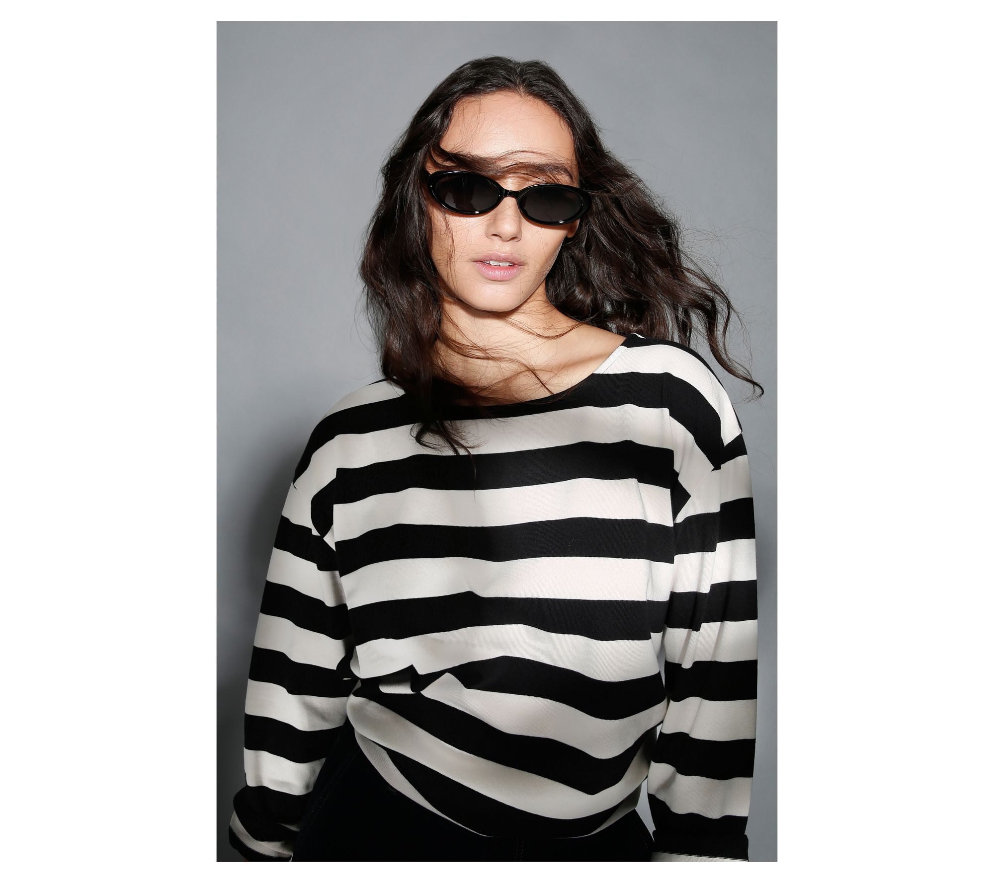 RM Studio x Rebecca Minkoff Boxy Stripe Long Sleeve Top