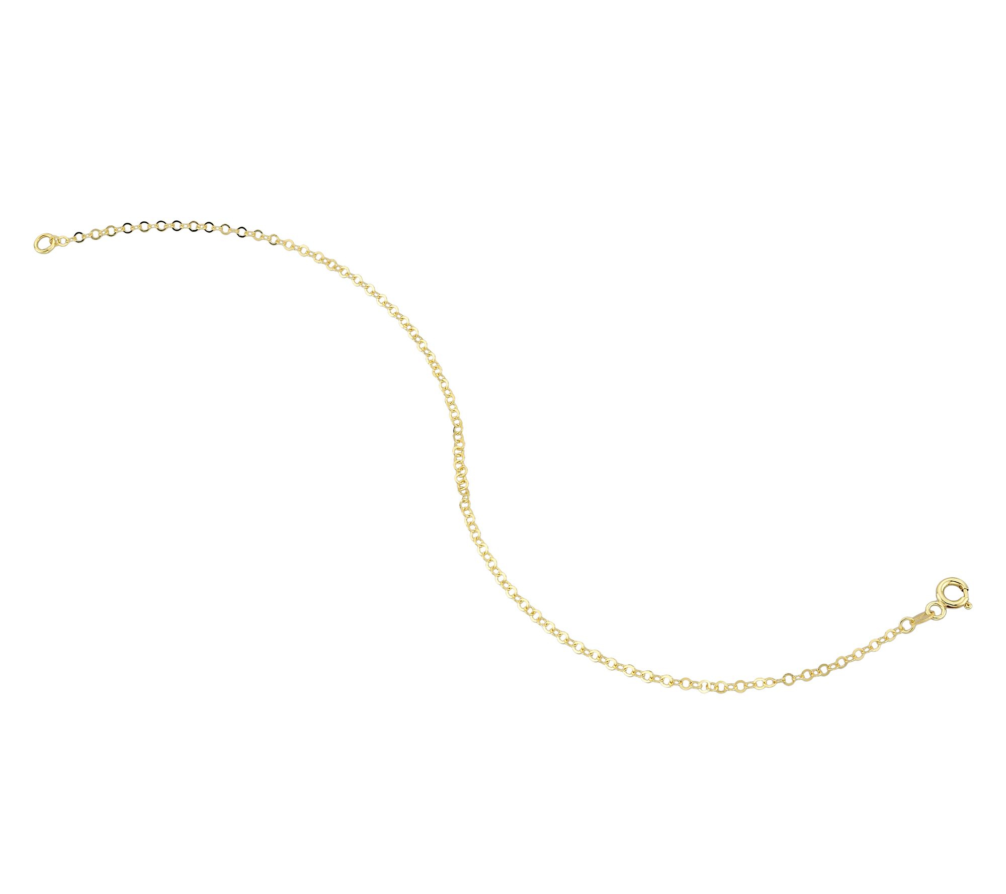 Adorna 14K Gold 2mm Solid Cable Chain Bracelet