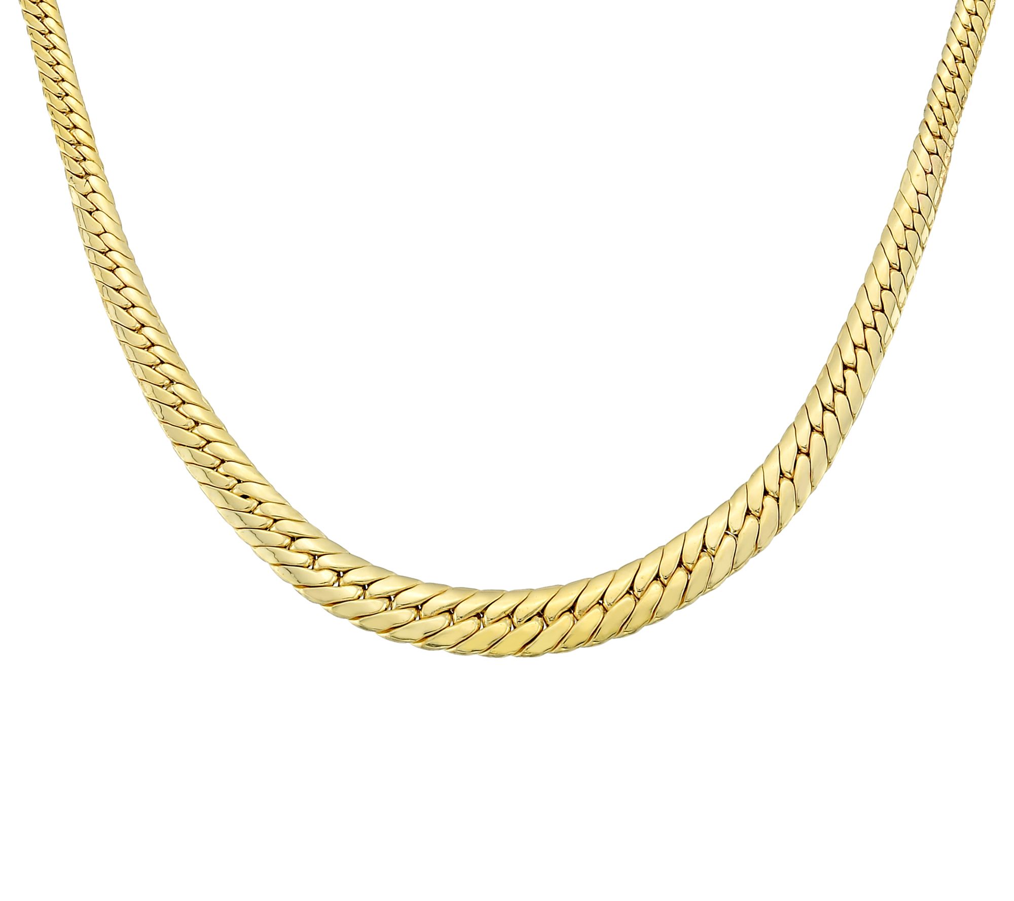 Silver Style Polished Graduated Curb Link 18