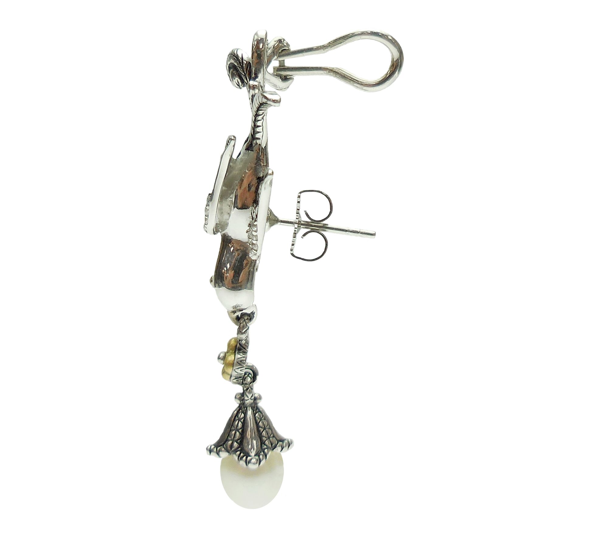 Barbara Bixby Sterling & 18K Cultured Pearl Sparrow Earrings