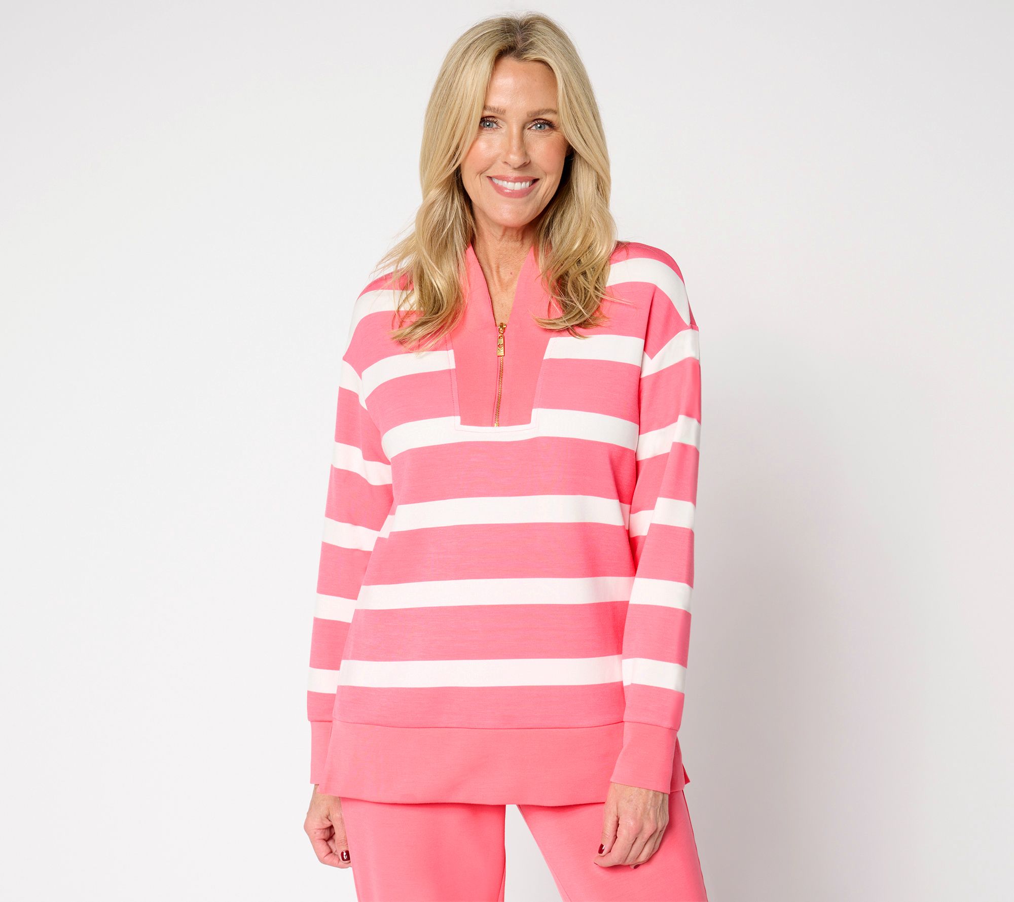 Belle by Kim Gravel Regular ScubaLuxe Half Zip Tunic