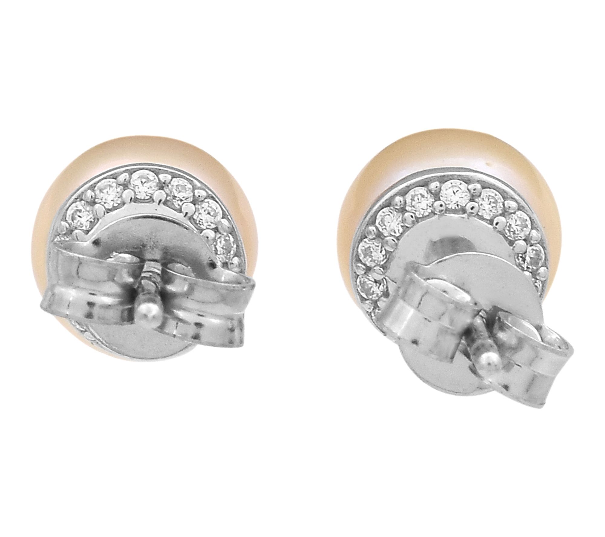 Affinity Cultured Pearls Button Earrings, Sterling Silver