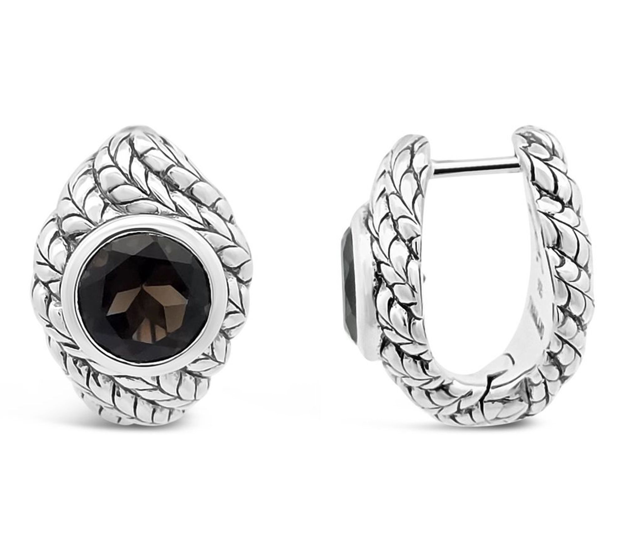 Tiffany Kay Sterling Studio Smoky Quartz Purl Knit Earrings