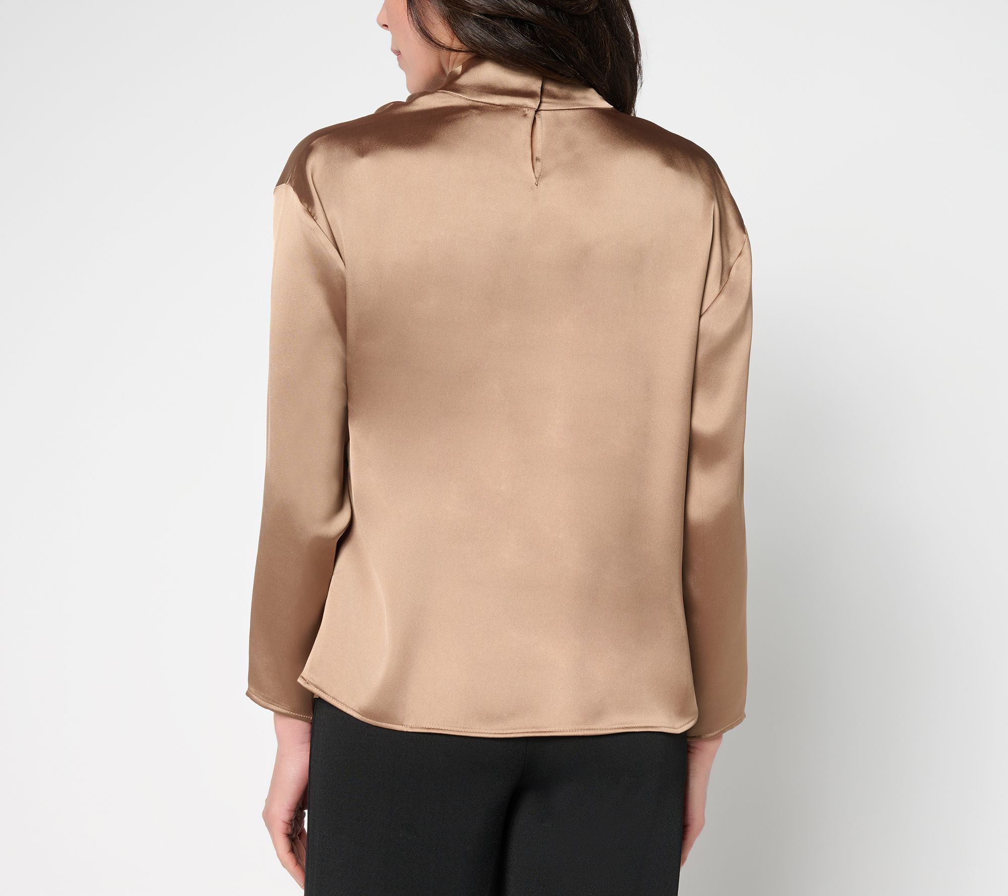 Me by Jennie Garth Rockefeller Cowl Neck Satin Blouse