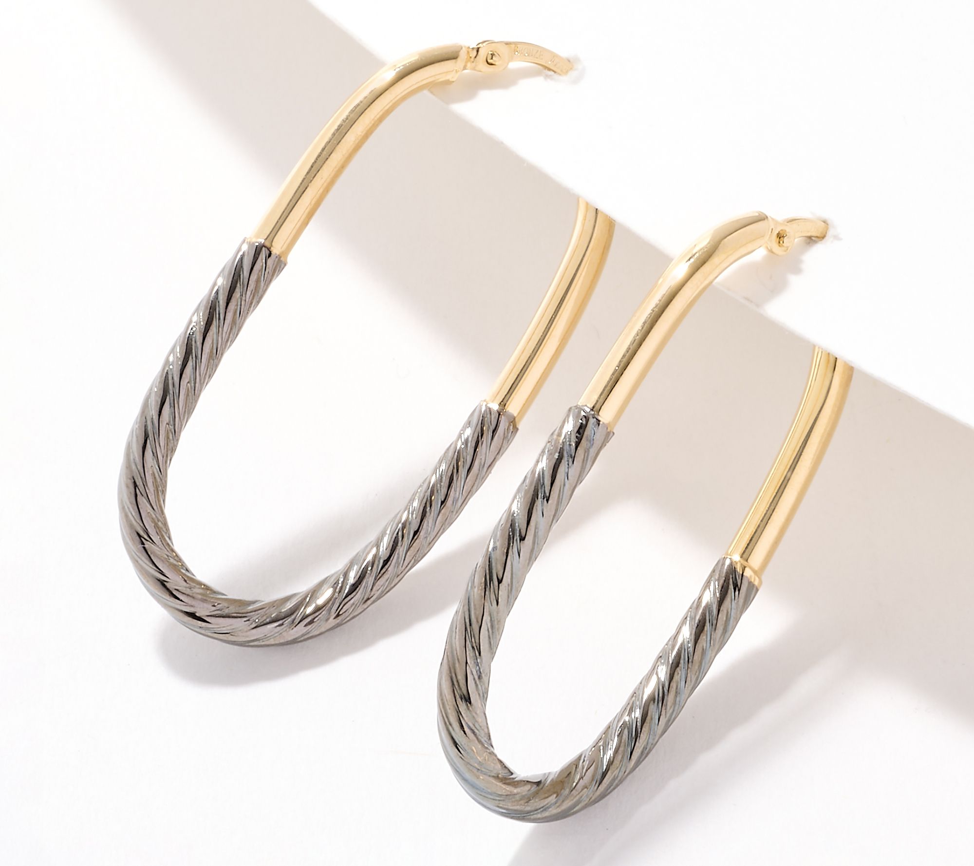 David Markstein Bronze Debut Double Texture Hoop Earrings