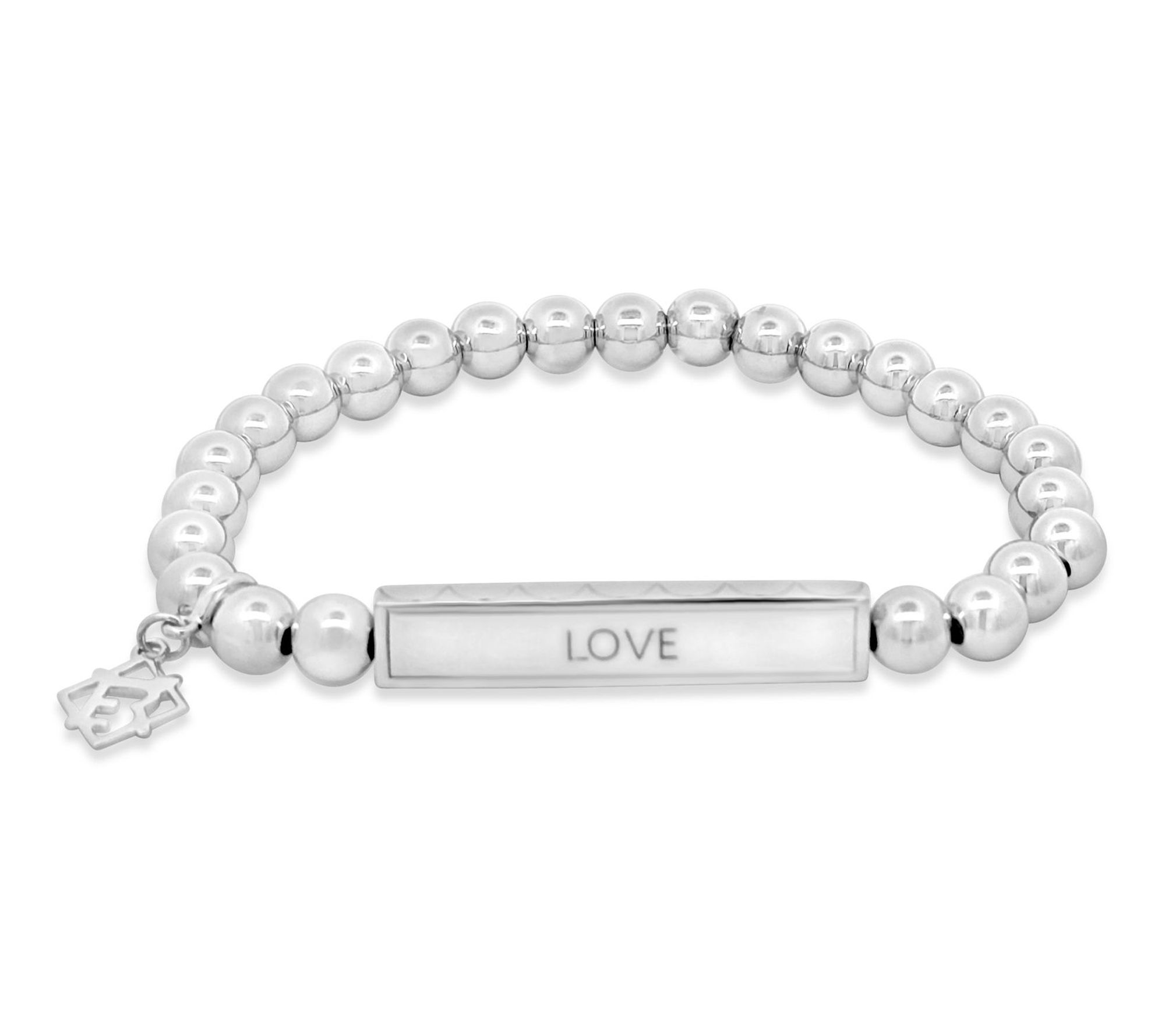 Elyse Ryan Sterling Silver LOVE Beaded Bracelet