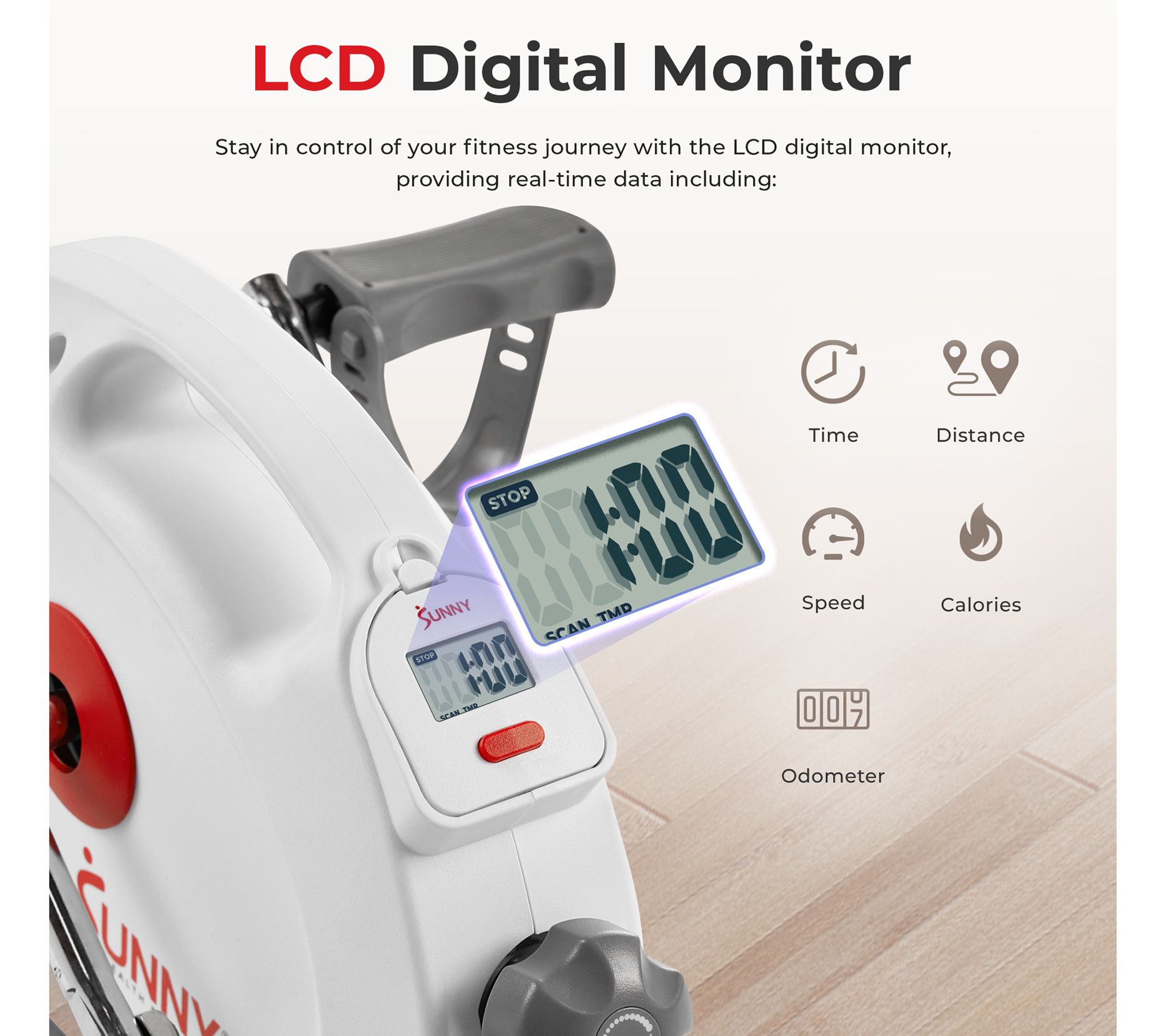 Sunny Fitness Under Desk Smart Mini Pedal Dual Function