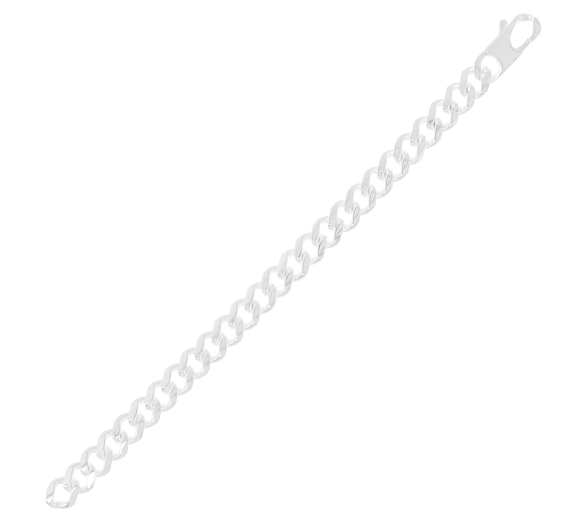 UltraFine Silver Men's Diamond-Cut Curb Link Bracelet, 29.4g