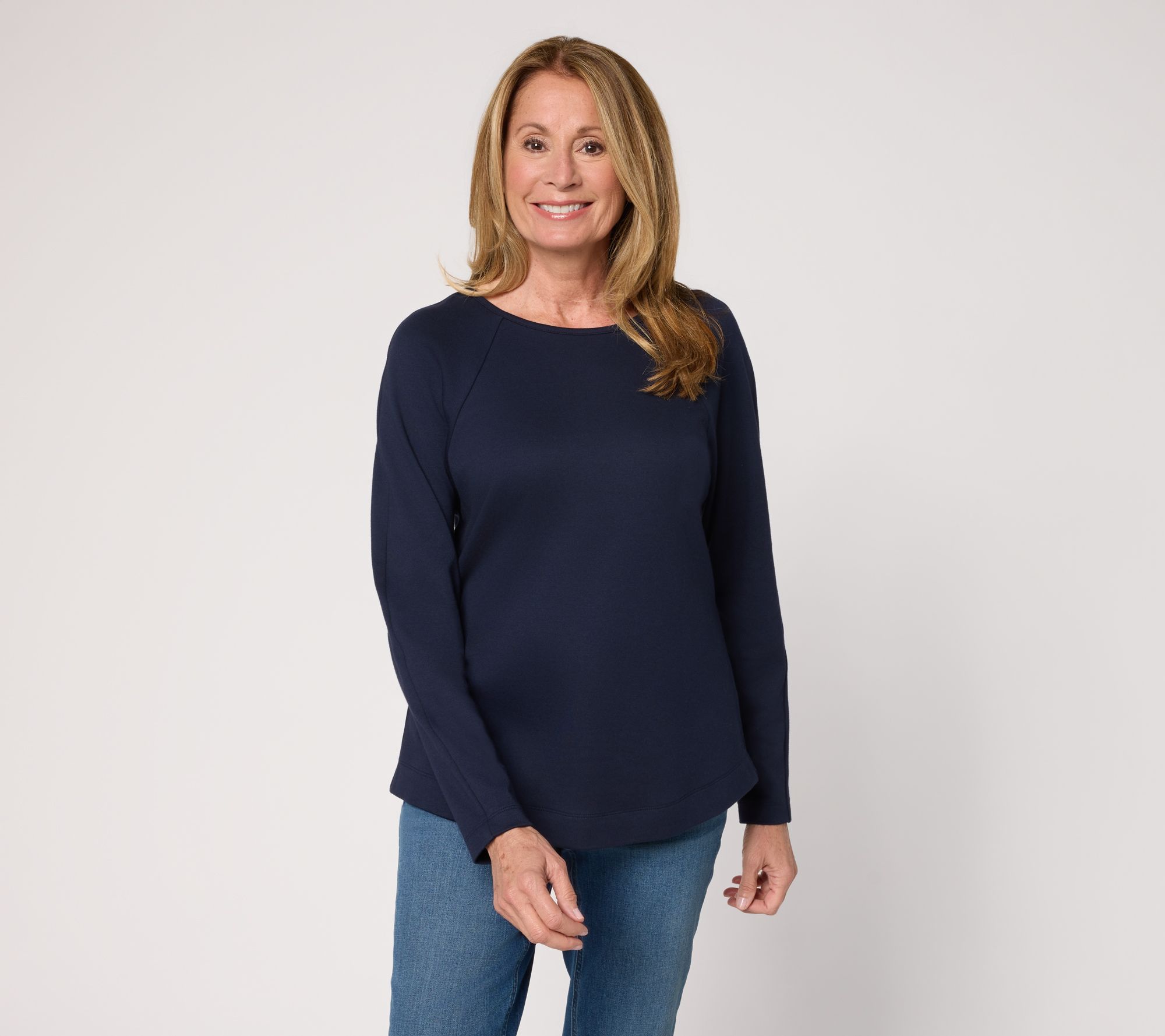 Martha Stewart Signature Essentials Modern Raglan Long Sleeve Top