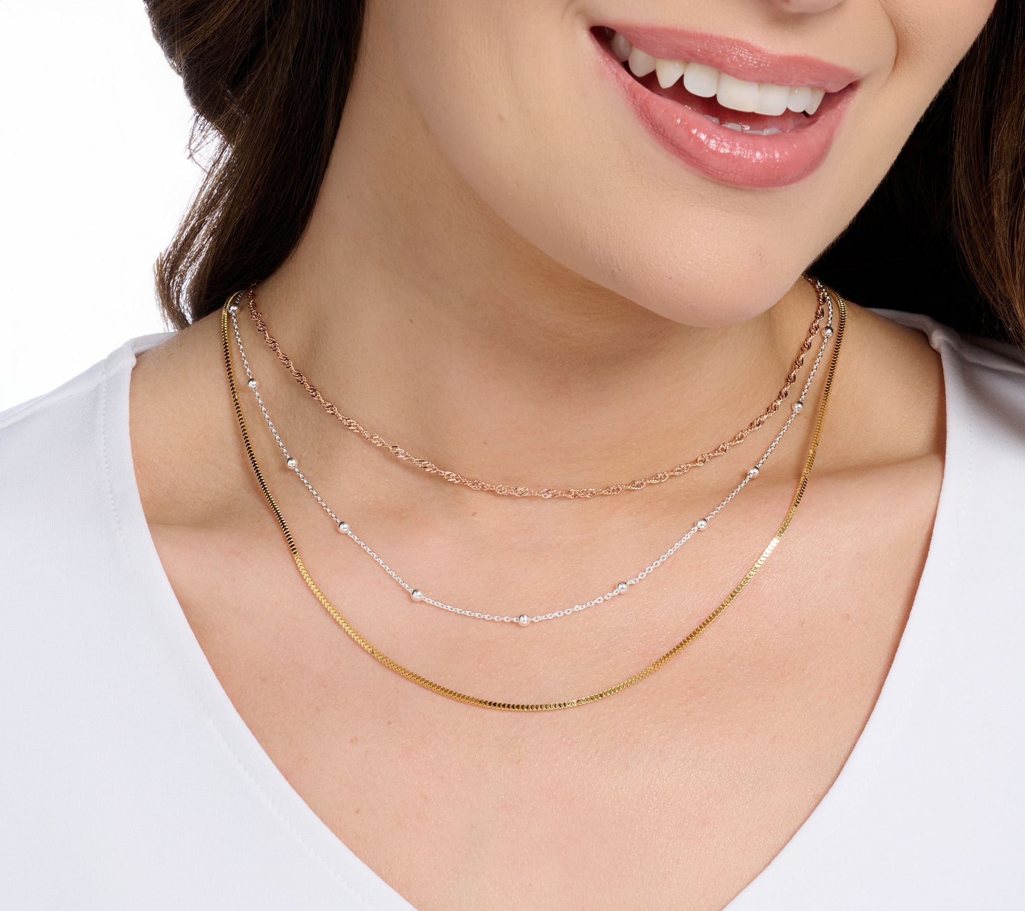 UltraFine 950 Silver Set of 3 Necklaces with Magnet Clasp