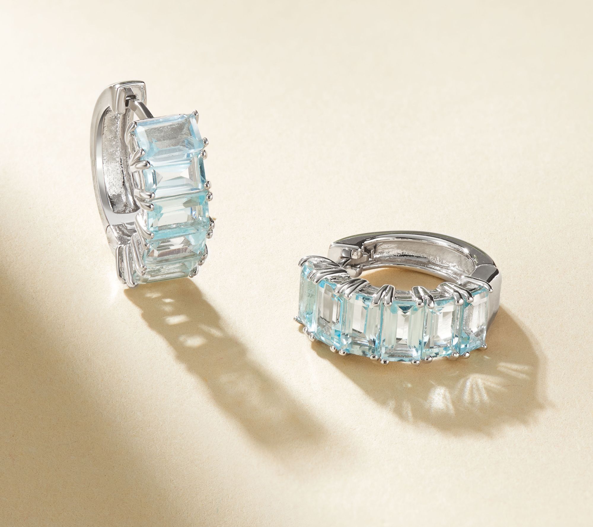 Affinity Gems Sky Blue Topaz Hoop Earrings, Sterling Silver