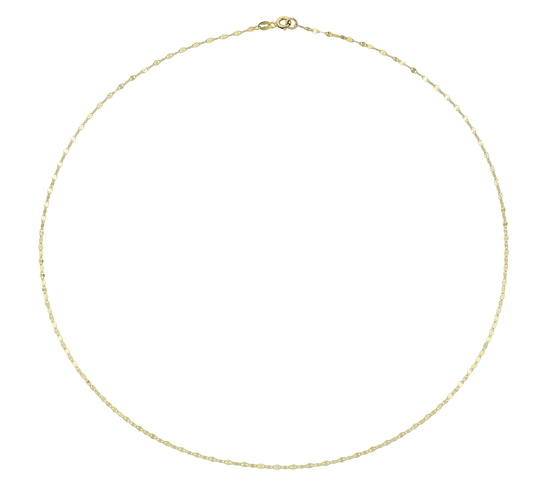 Adorna 14K Gold 1.6mm Solid Mirror Link Necklace