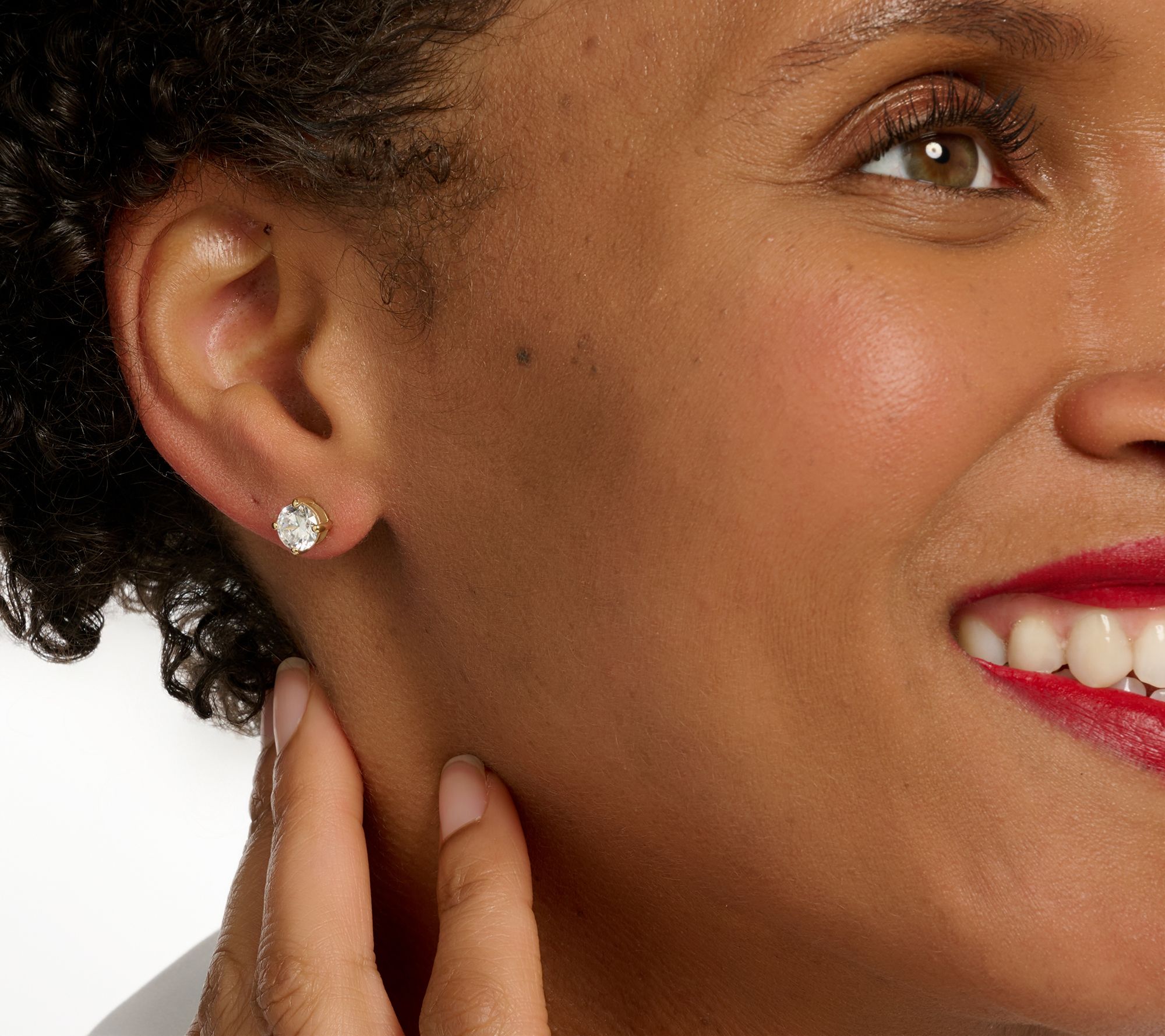 Diamonique Classics 2cttw Stud Earrings, 14K Plated