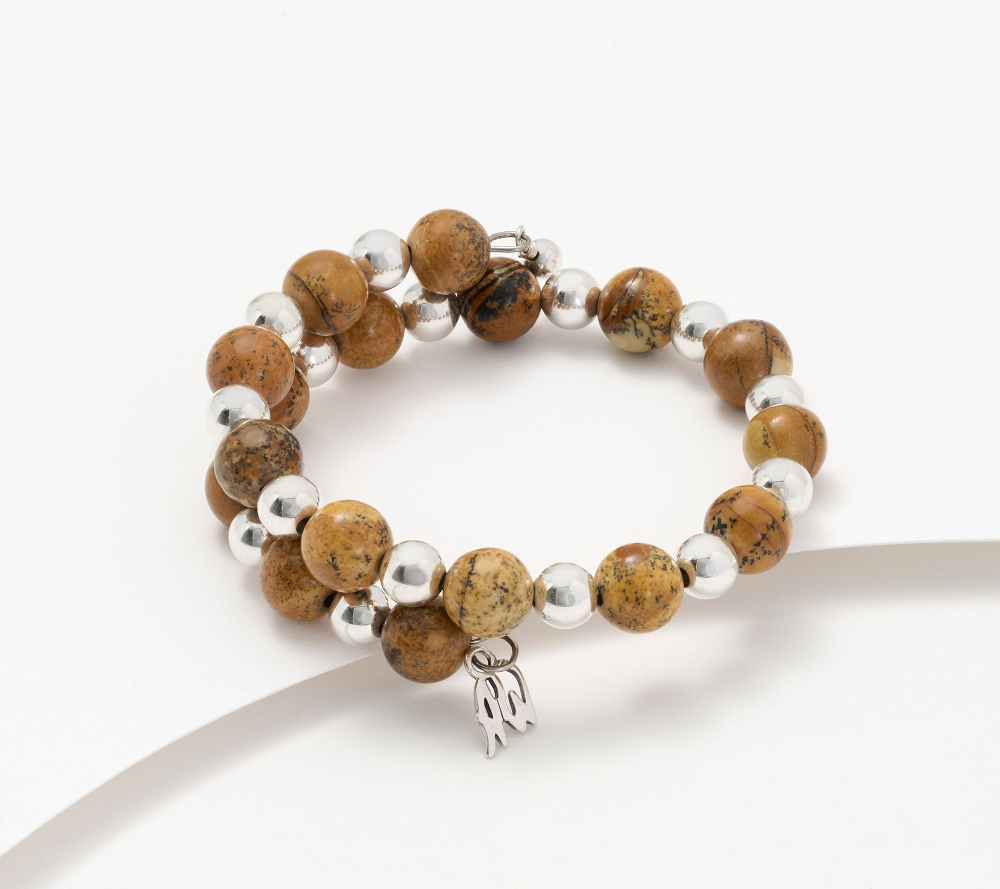 American West Sterling Silver & Gemstone Bead Coil Bracelet