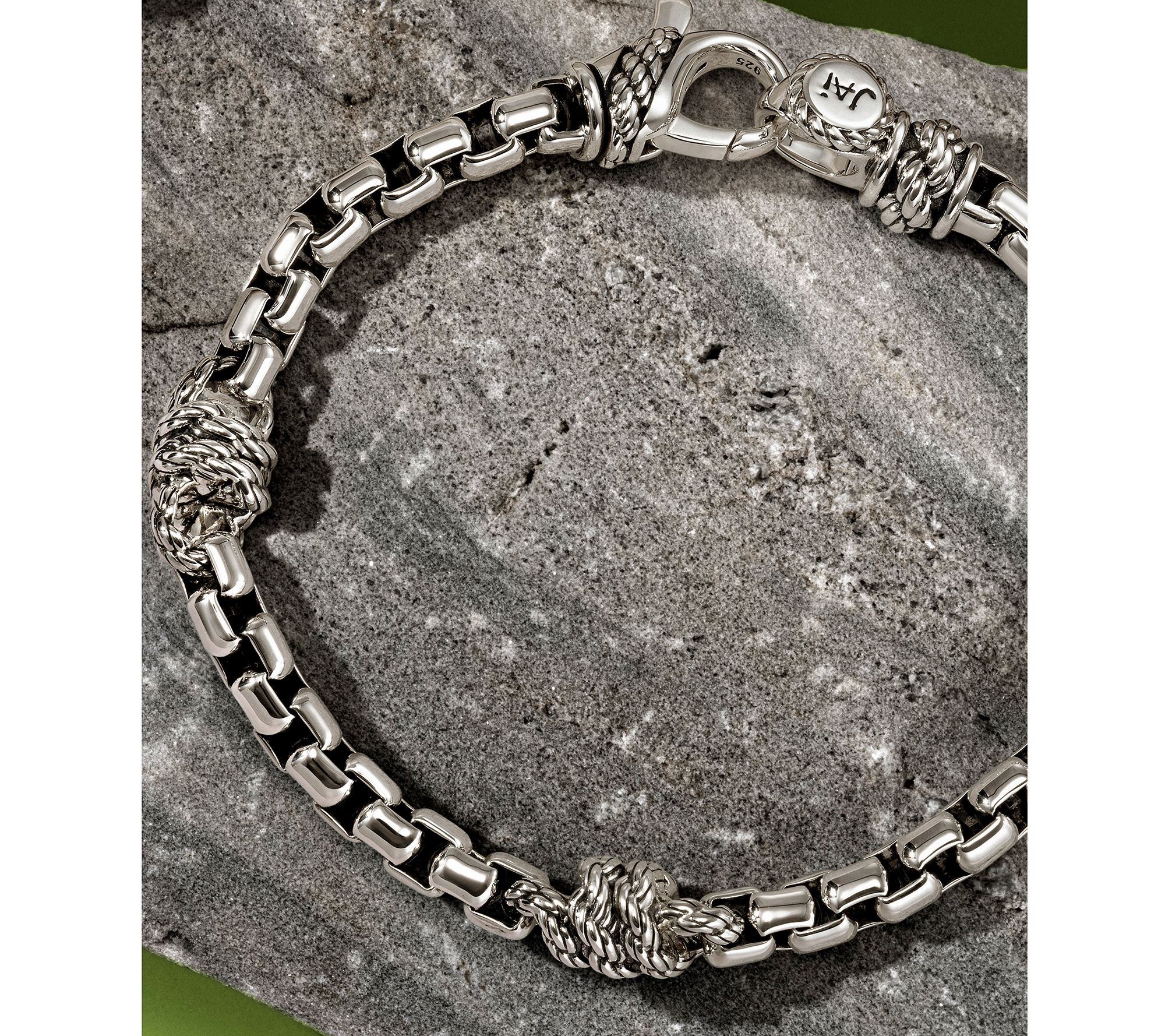 JAI Ireland Sterling Silver Cara Rope Textured 5.3mm Bracelet, 25.5g