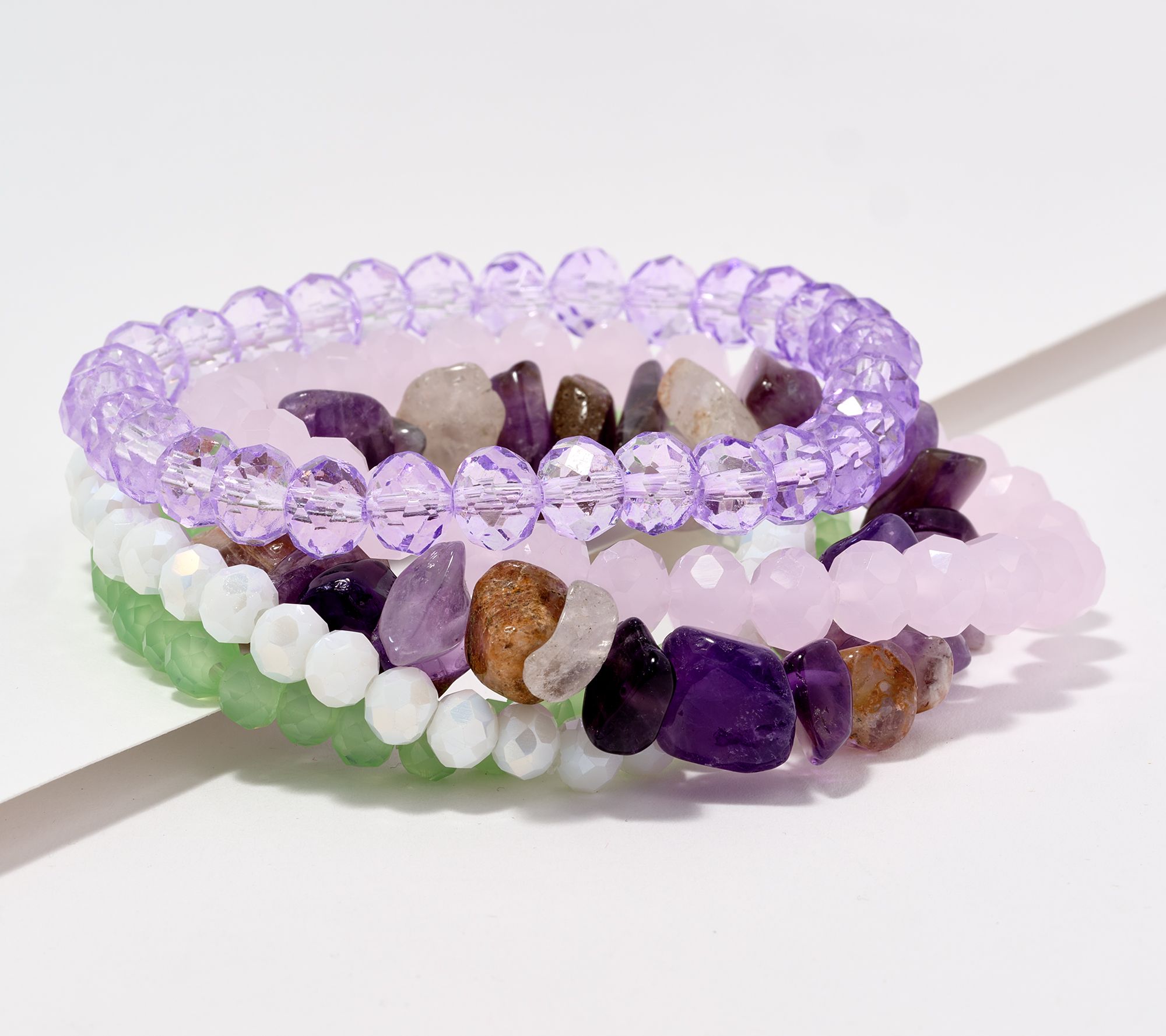 Susan Graver Set of 5 Beaded Stretch Bracelets