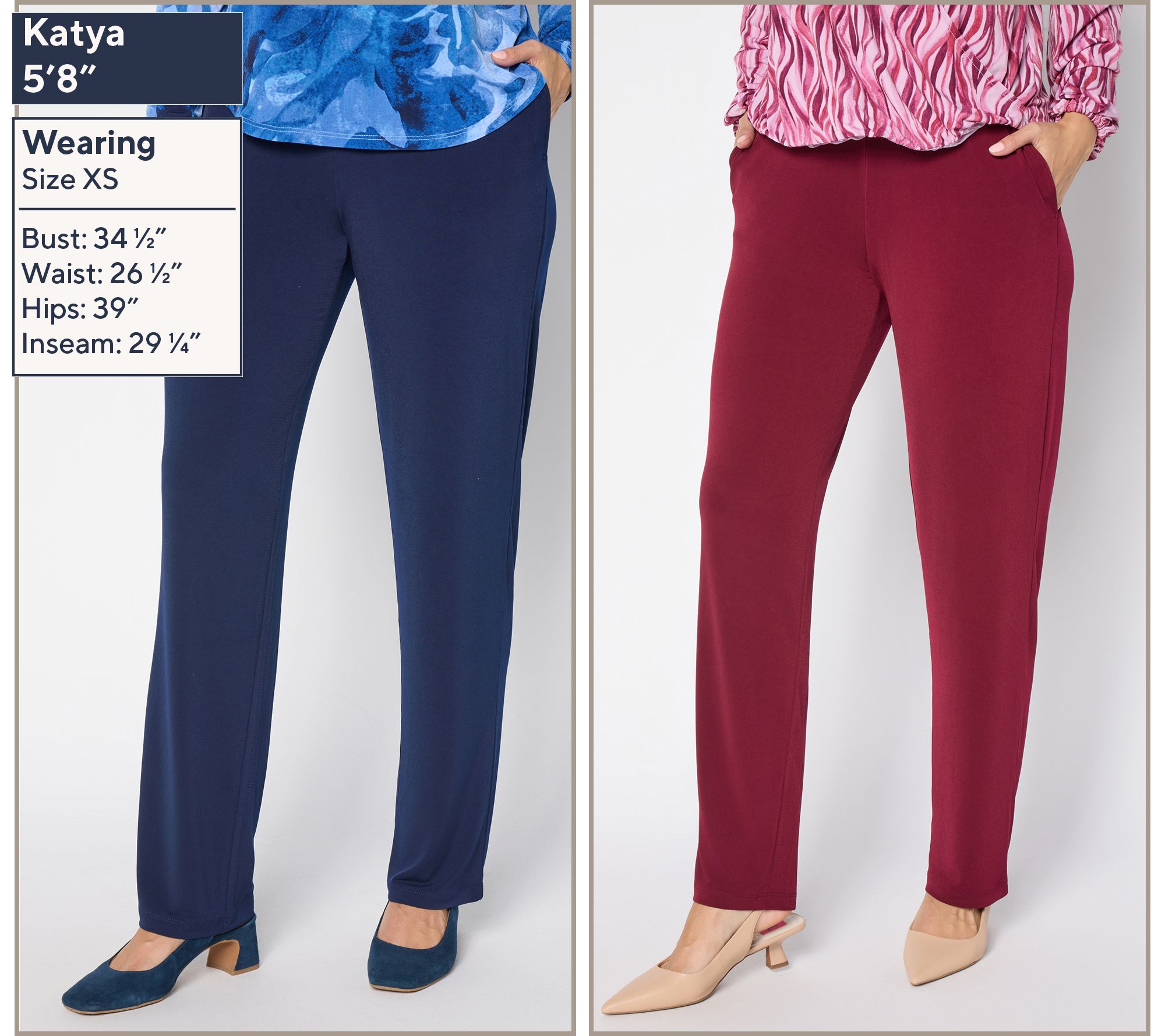 Susan Graver Essentials Regular Set of 2 Liquid Knit Pants