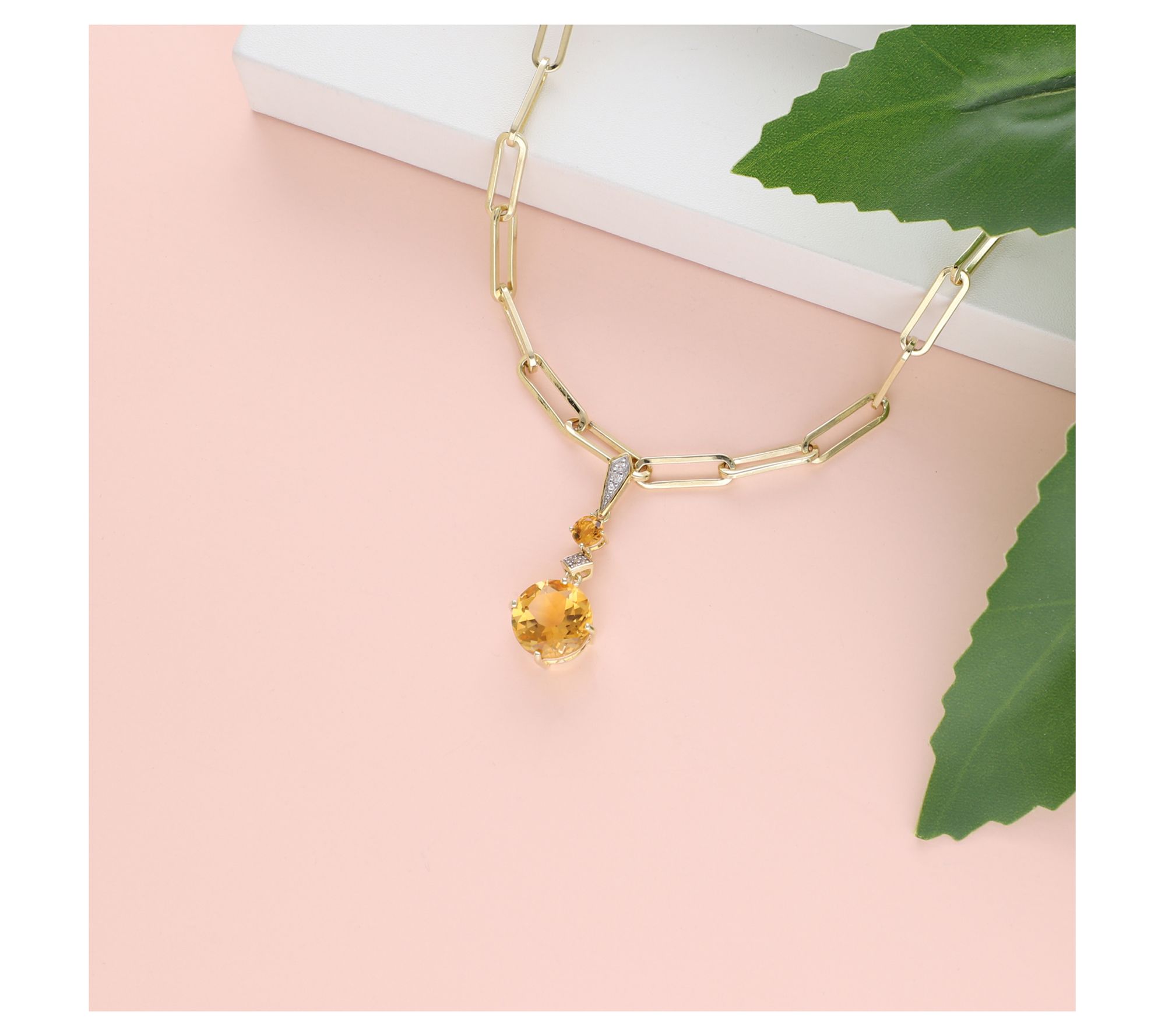 Ariva Silver 18K Clad Citrine Hyannis Necklace