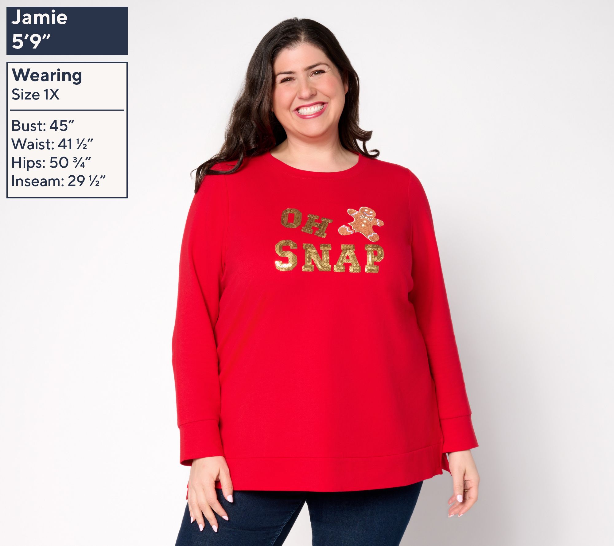 Jingle Belles by Kim Gravel Oh Snap! Gingerbread Sequin Top