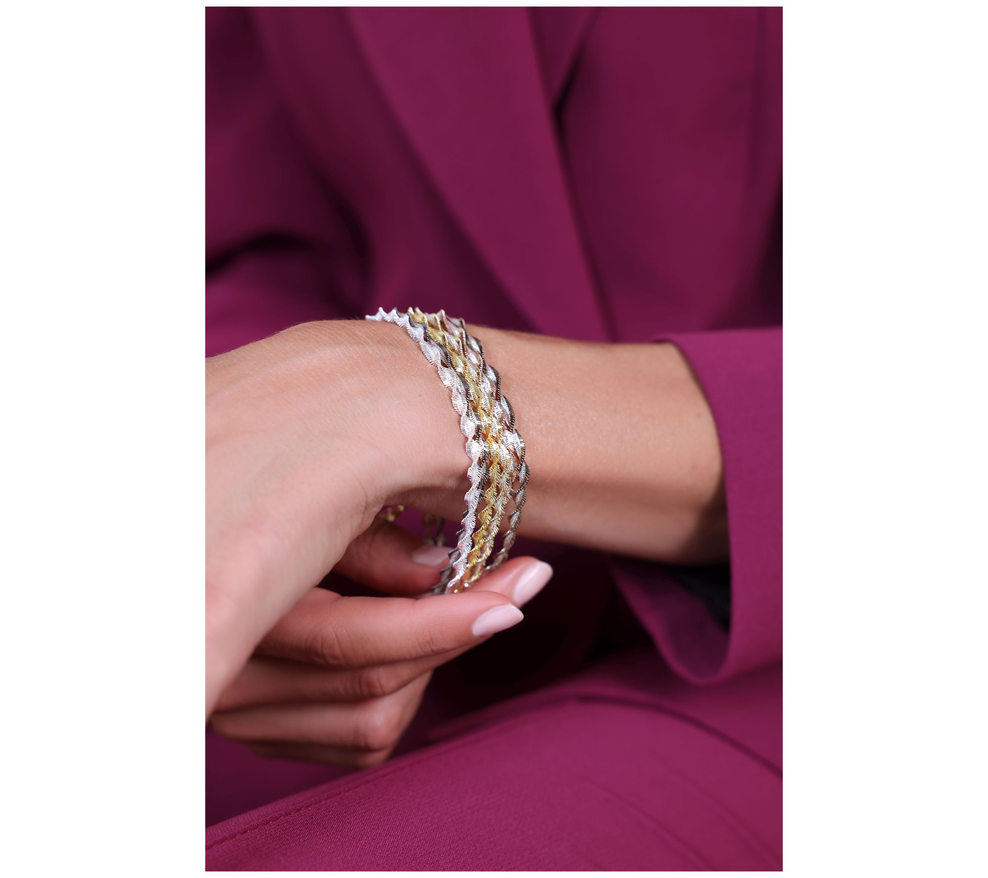 David Markstein Sterling Silver Debut Twisted Herringbone Bracelet