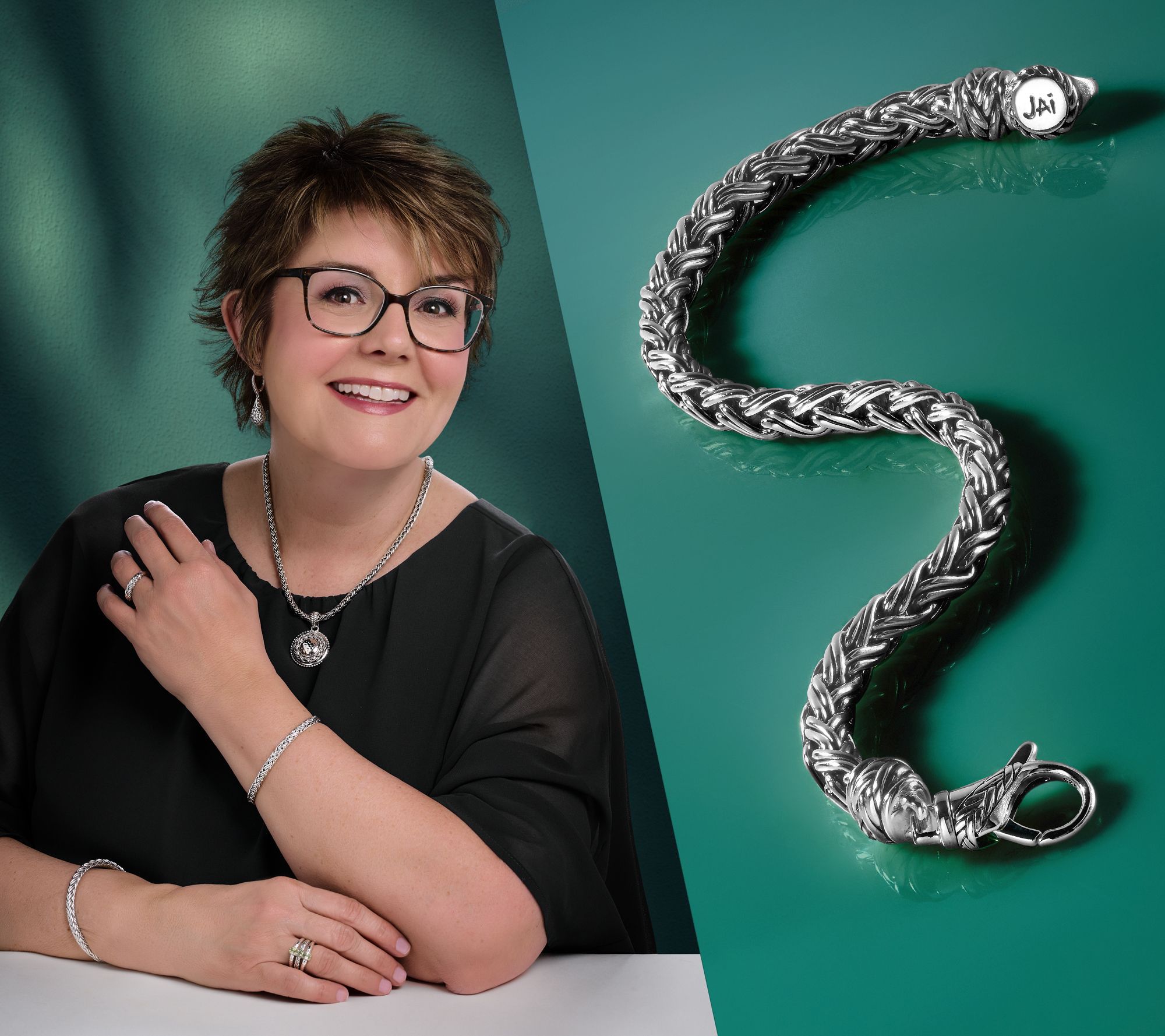 JAI Sterling Silver 5.3mm Handwoven Legacy Chain Bracelet, 22.0g