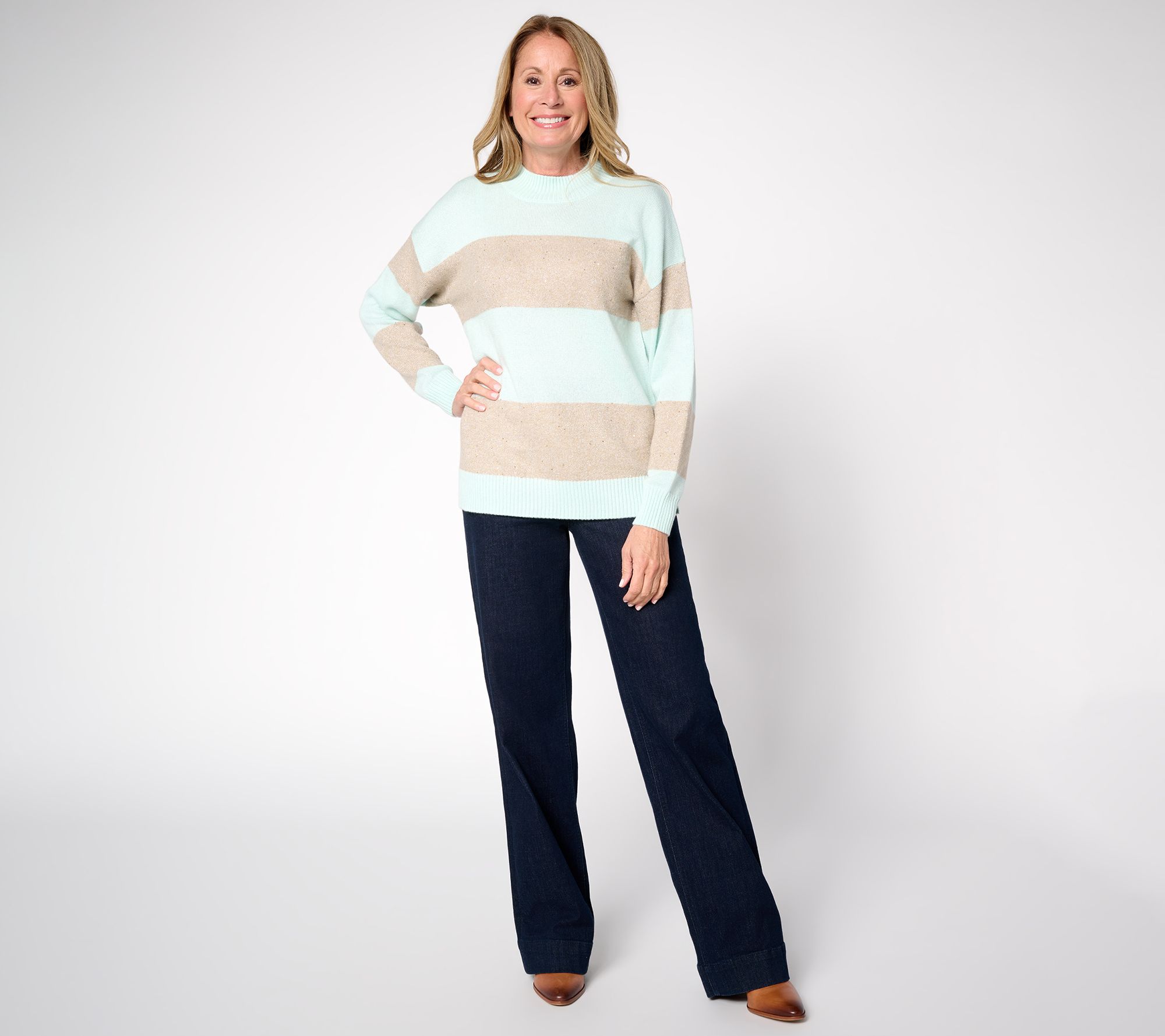 Jingle Belles by Kim Gravel Sugarplum Sparkle Striped Sweater