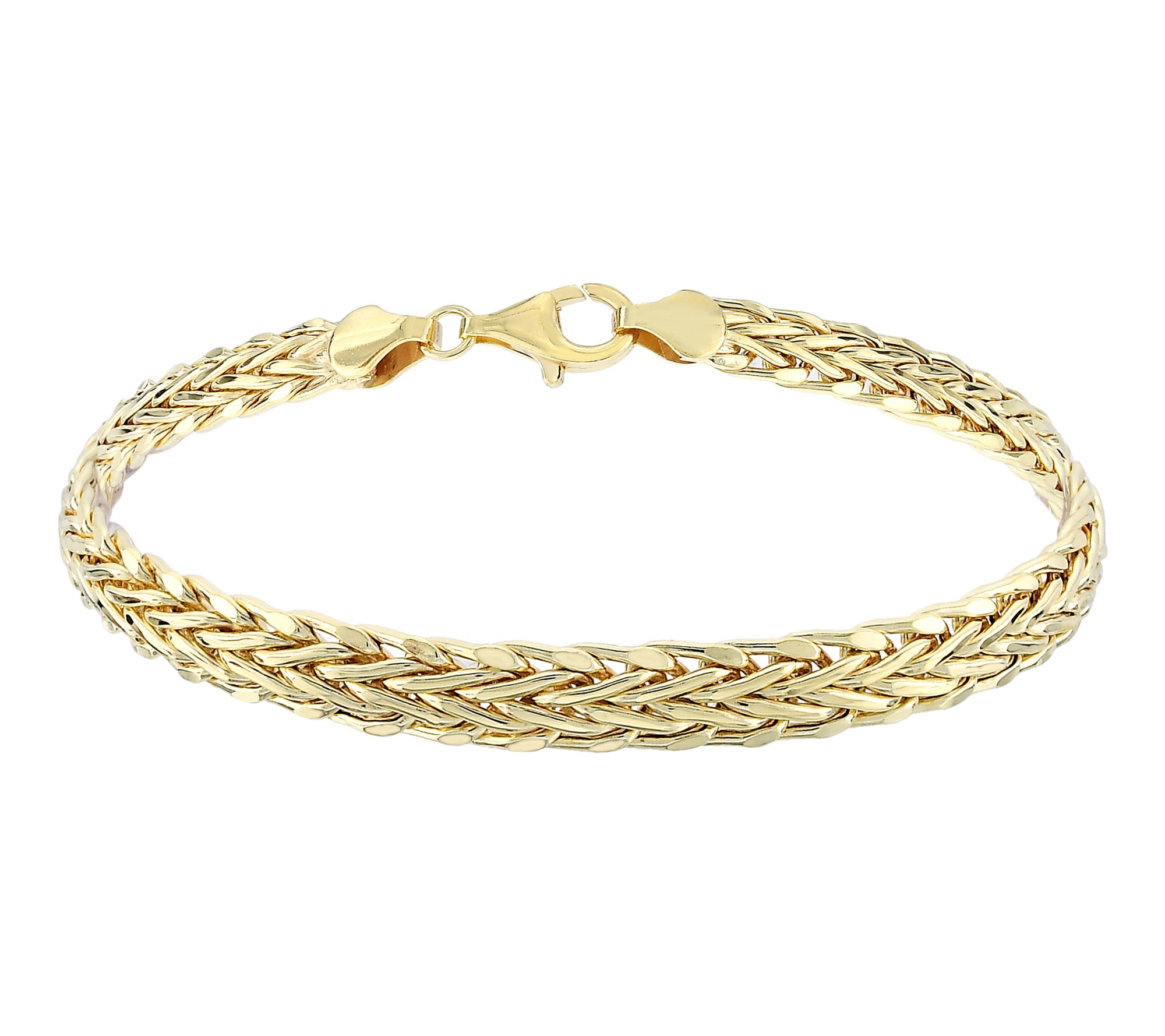 Silver Style Polished Wheat Chain Bracelet, Sterling