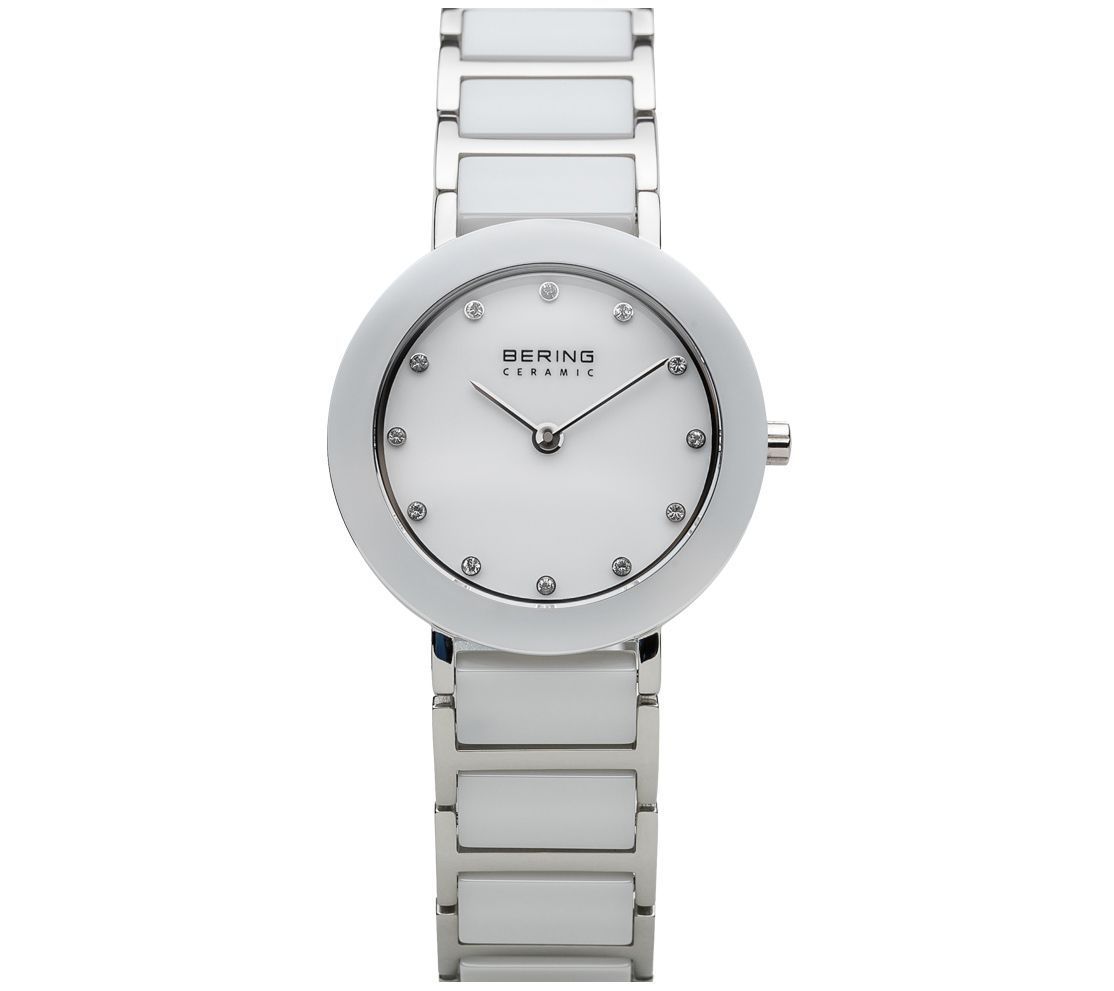 Bering Women's Stainless & White Ceramic Bracelet Watch